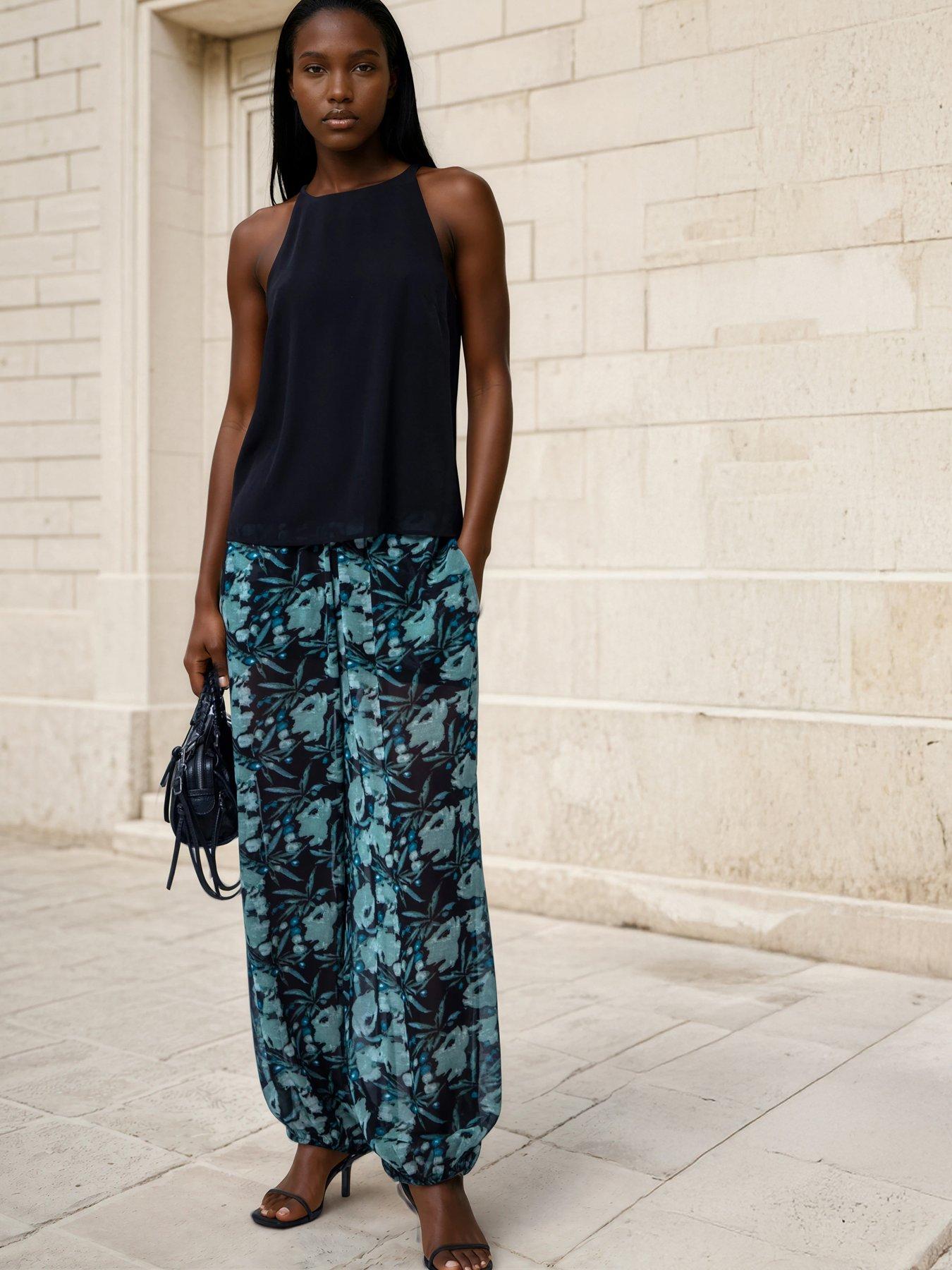 Religion Floral Prime Print Green Balloon Helena Trousers