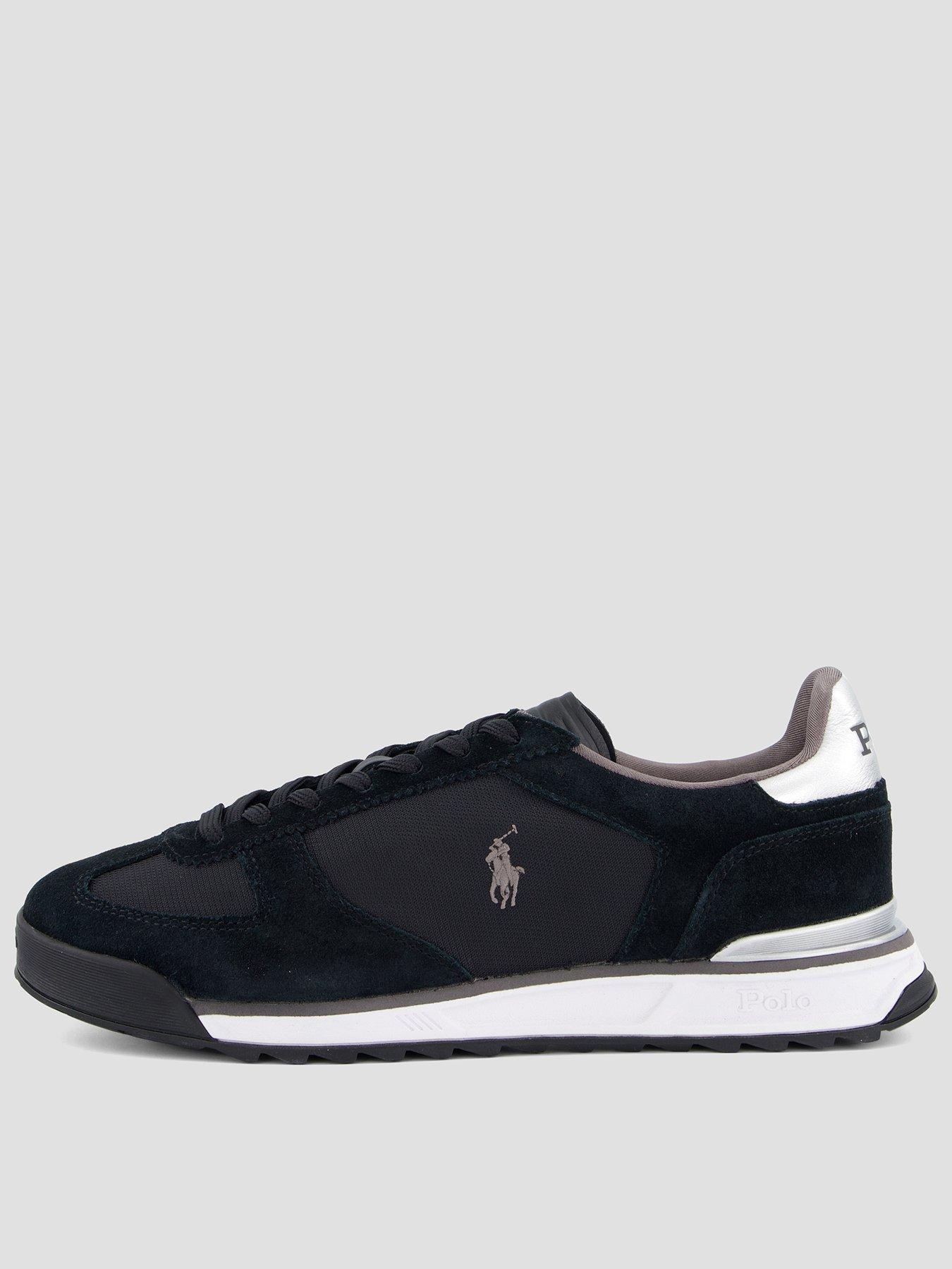 Image 1 of 7 of Polo Ralph Lauren Varick Suede Trainer - Black