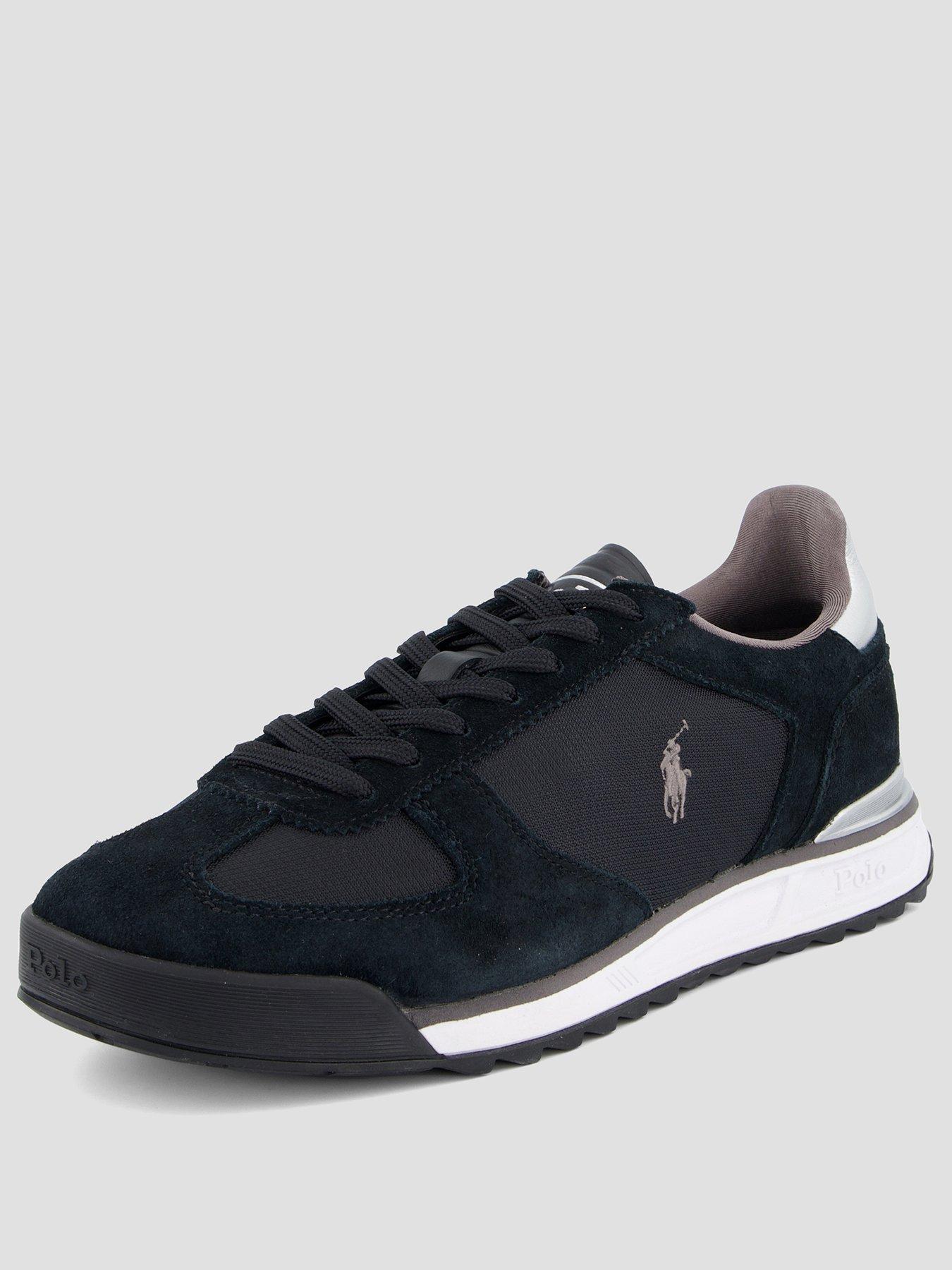 Image 2 of 7 of Polo Ralph Lauren Varick Suede Trainer - Black