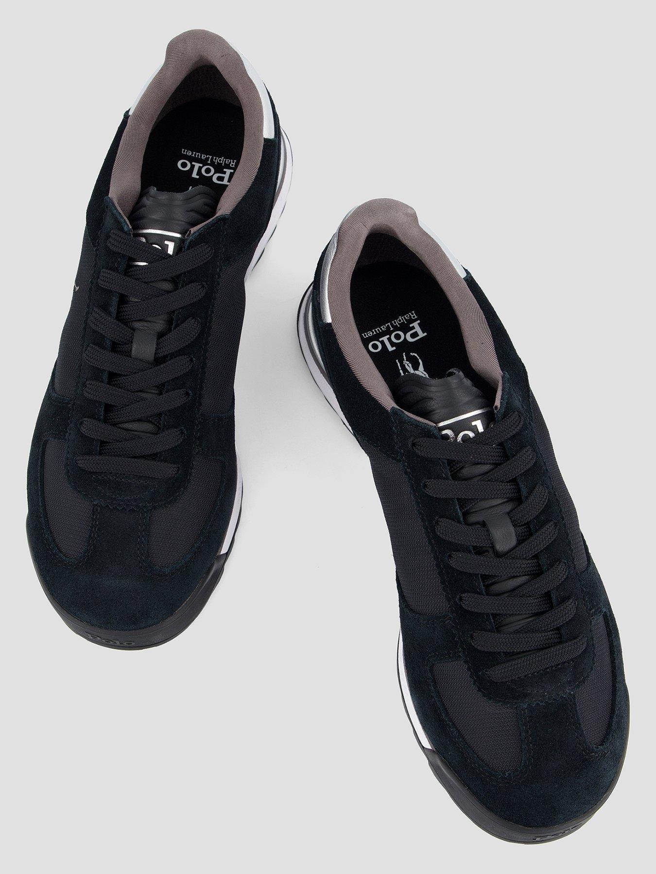Image 3 of 7 of Polo Ralph Lauren Varick Suede Trainer - Black