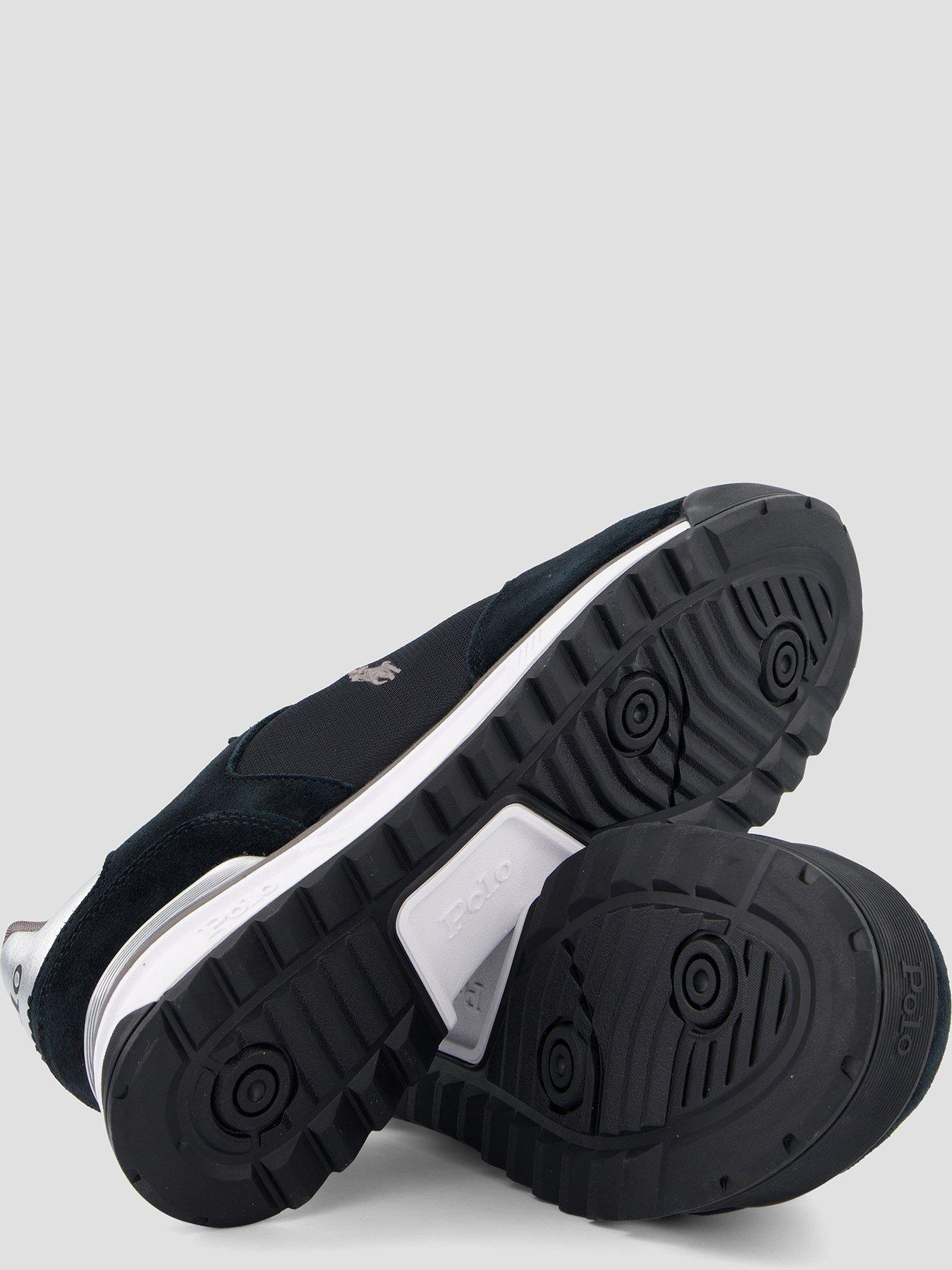 Image 4 of 7 of Polo Ralph Lauren Varick Suede Trainer - Black