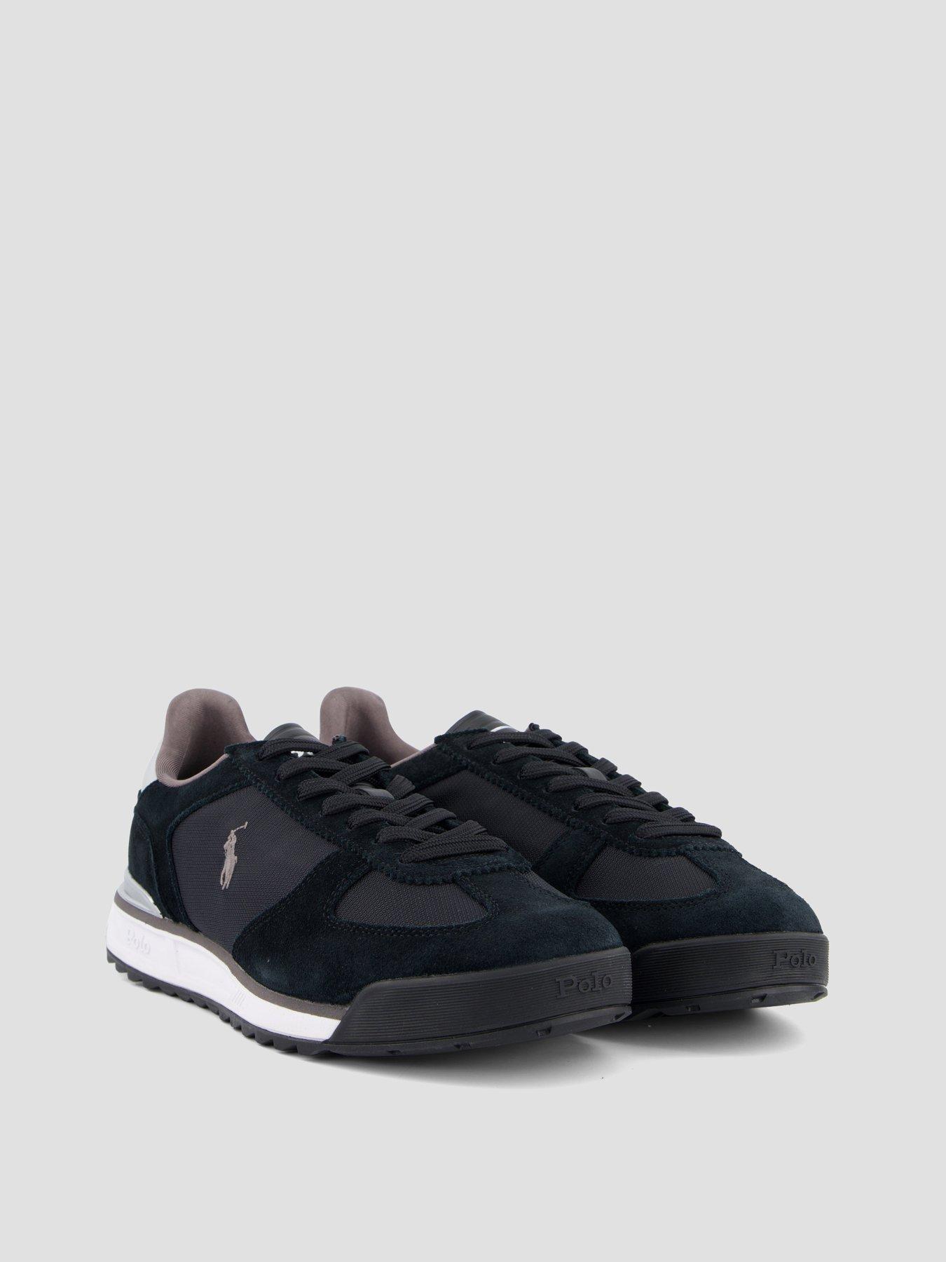 Image 6 of 7 of Polo Ralph Lauren Varick Suede Trainer - Black