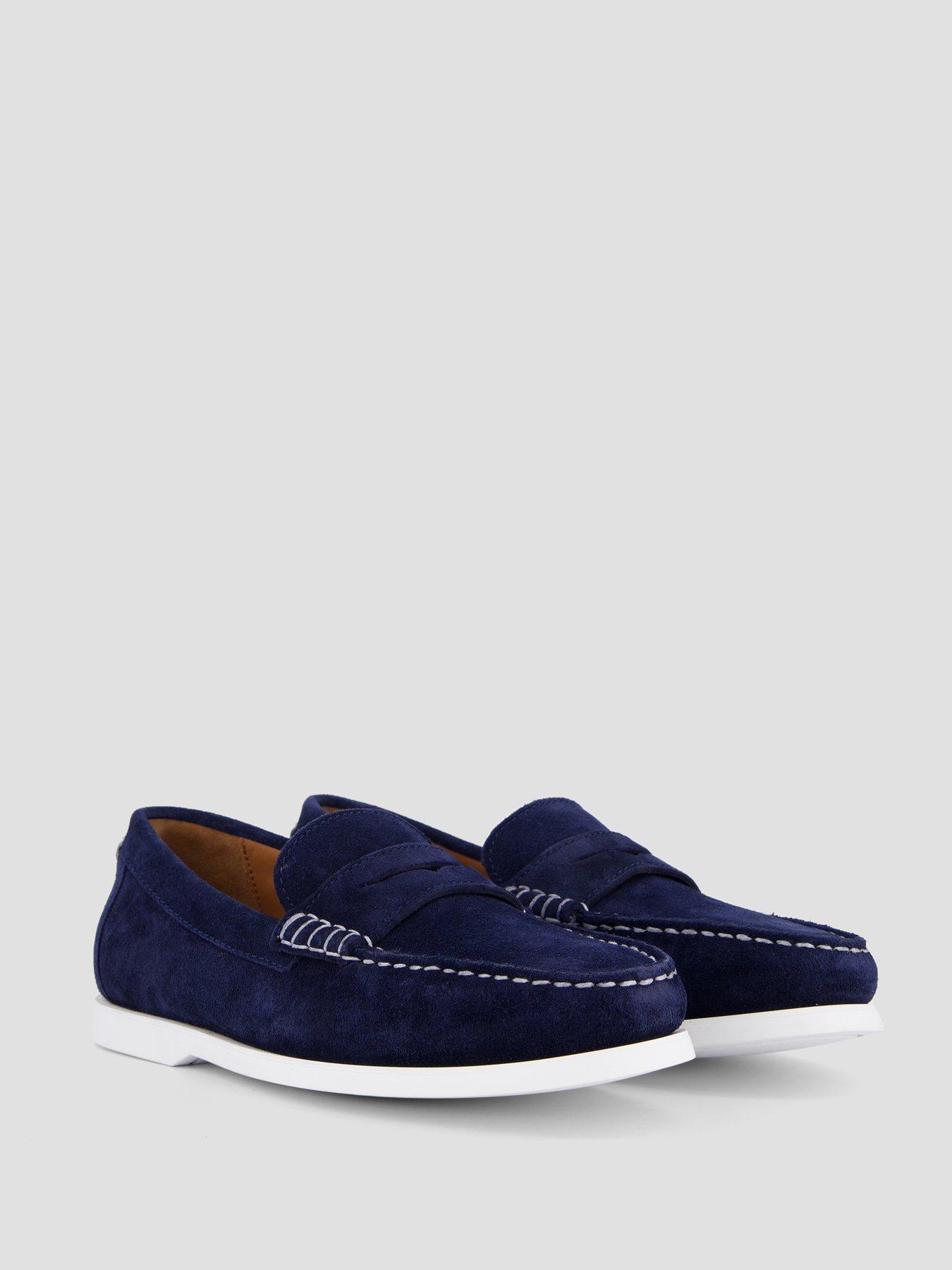 Image 6 of 7 of Polo Ralph Lauren Mens Suede Slip-On Penny Loafers - Navy