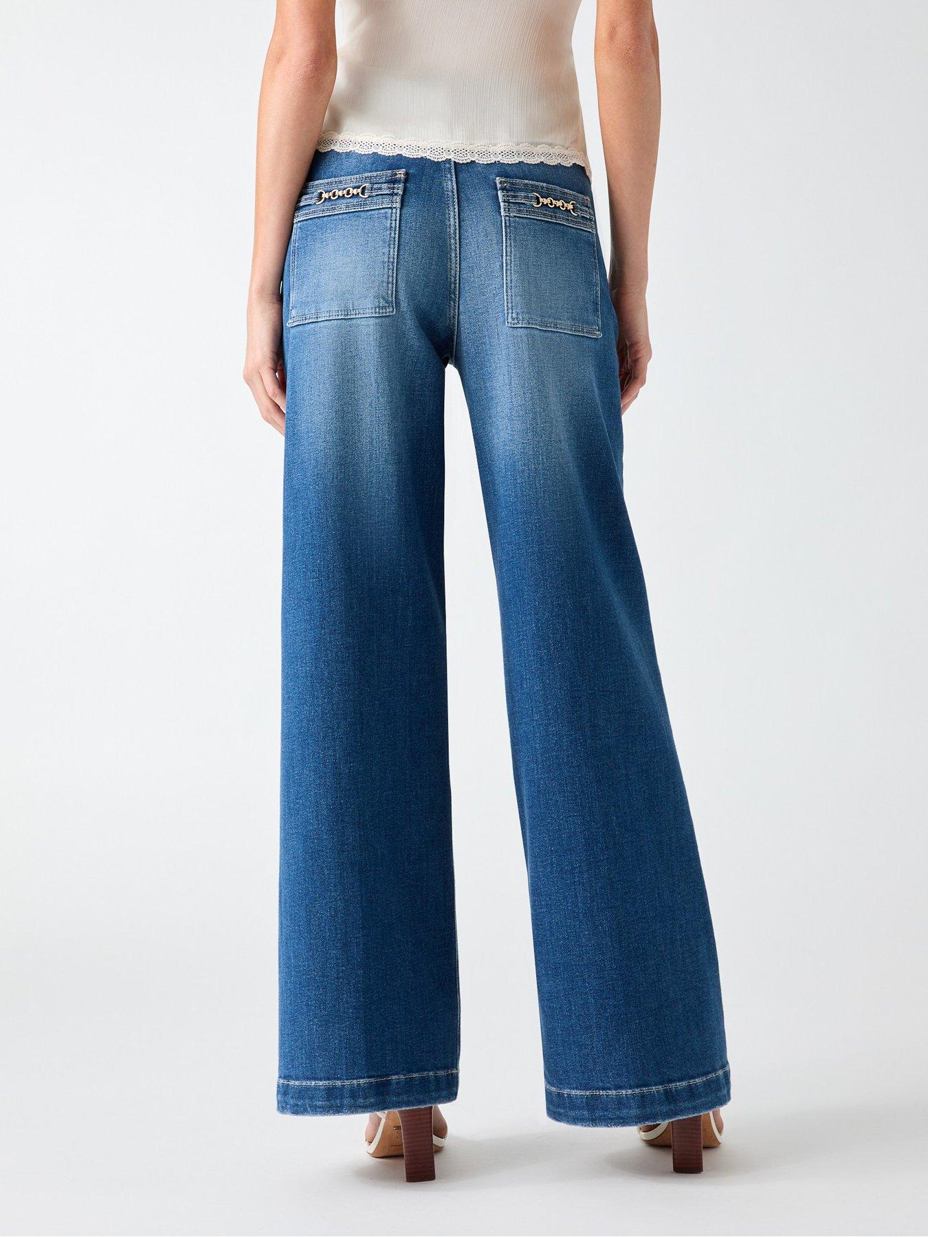 Image 3 of 5 of Guess Bellagio Chain Pockets Jeans - Blue