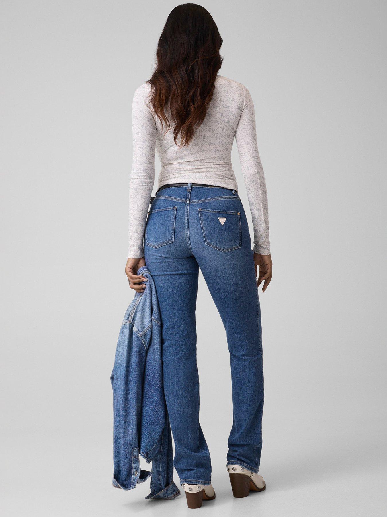 Image 2 of 4 of Guess Sexy Straight Jeans - Blue