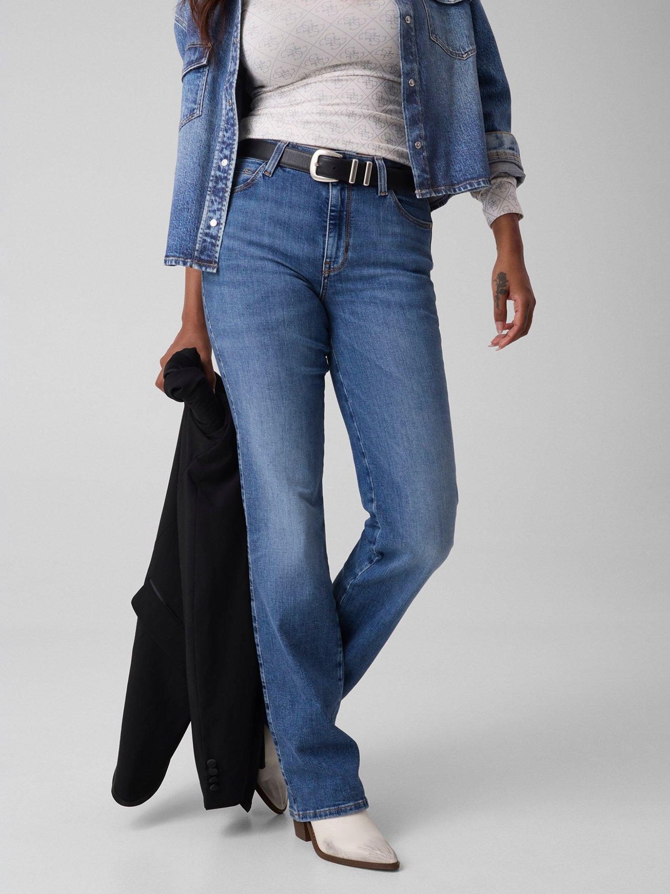 Image 3 of 4 of Guess Sexy Straight Jeans - Blue