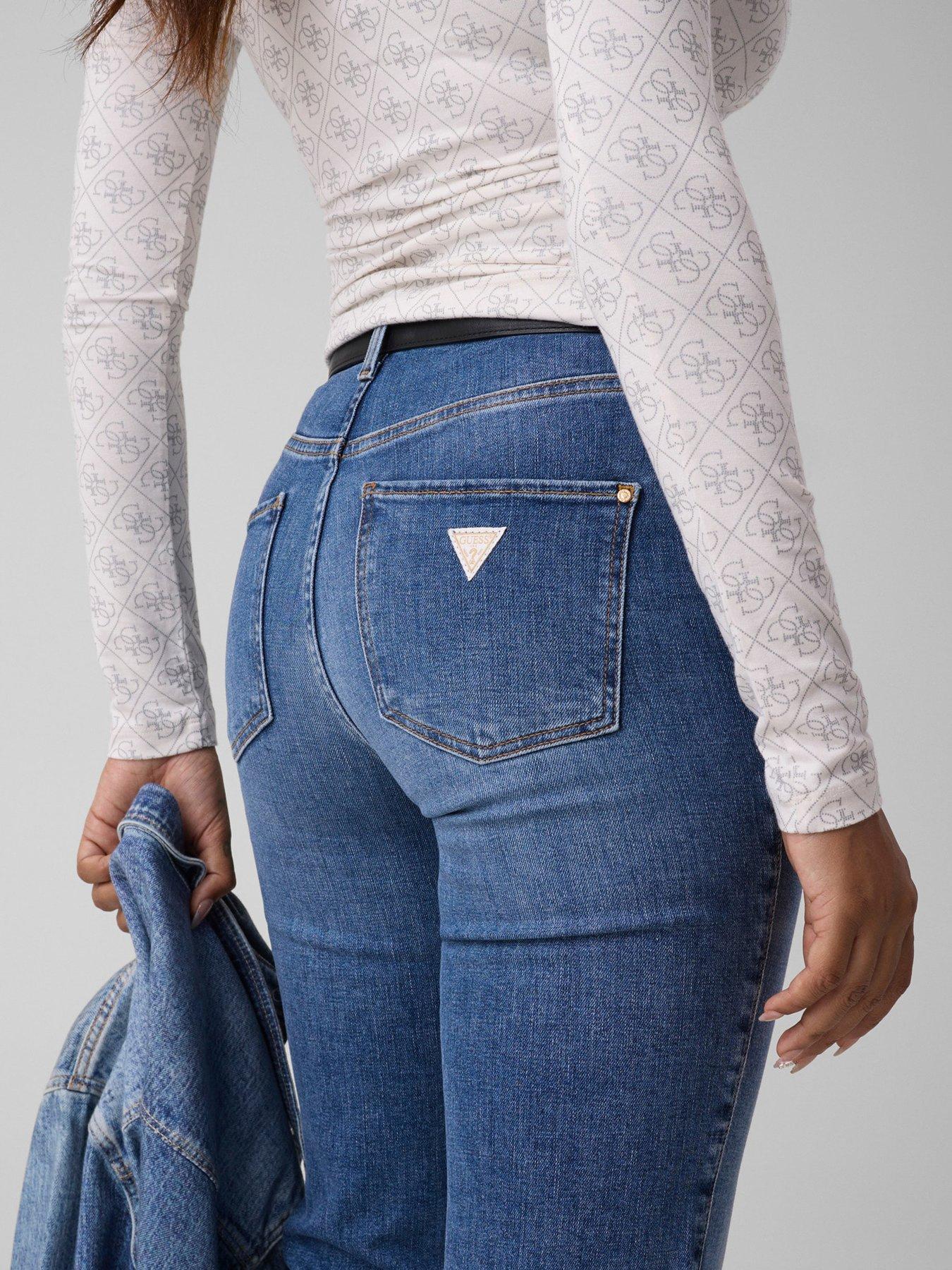 Image 4 of 4 of Guess Sexy Straight Jeans - Blue
