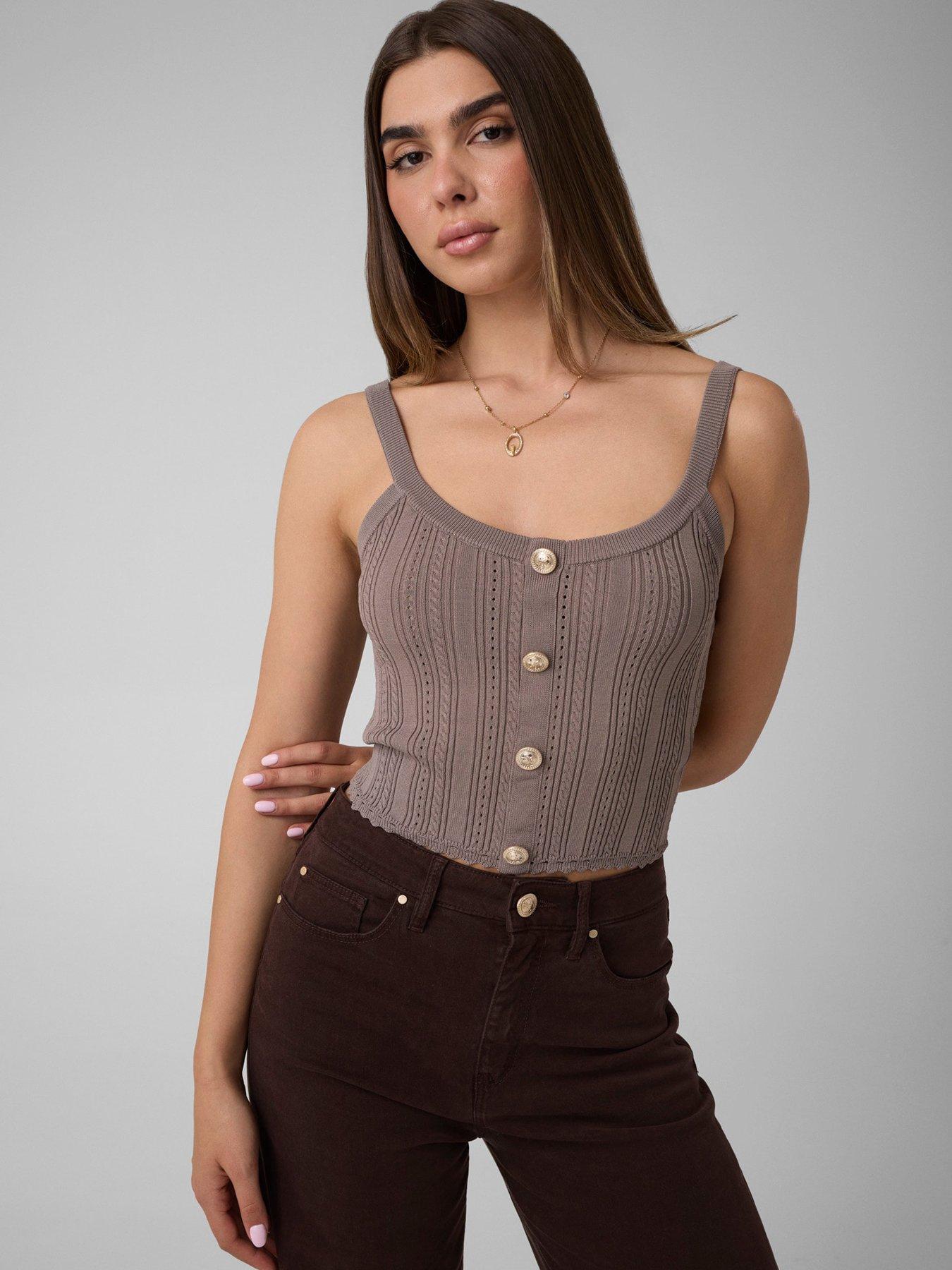 Image 3 of 4 of Guess Carmen Tank Top Sweater - Grey