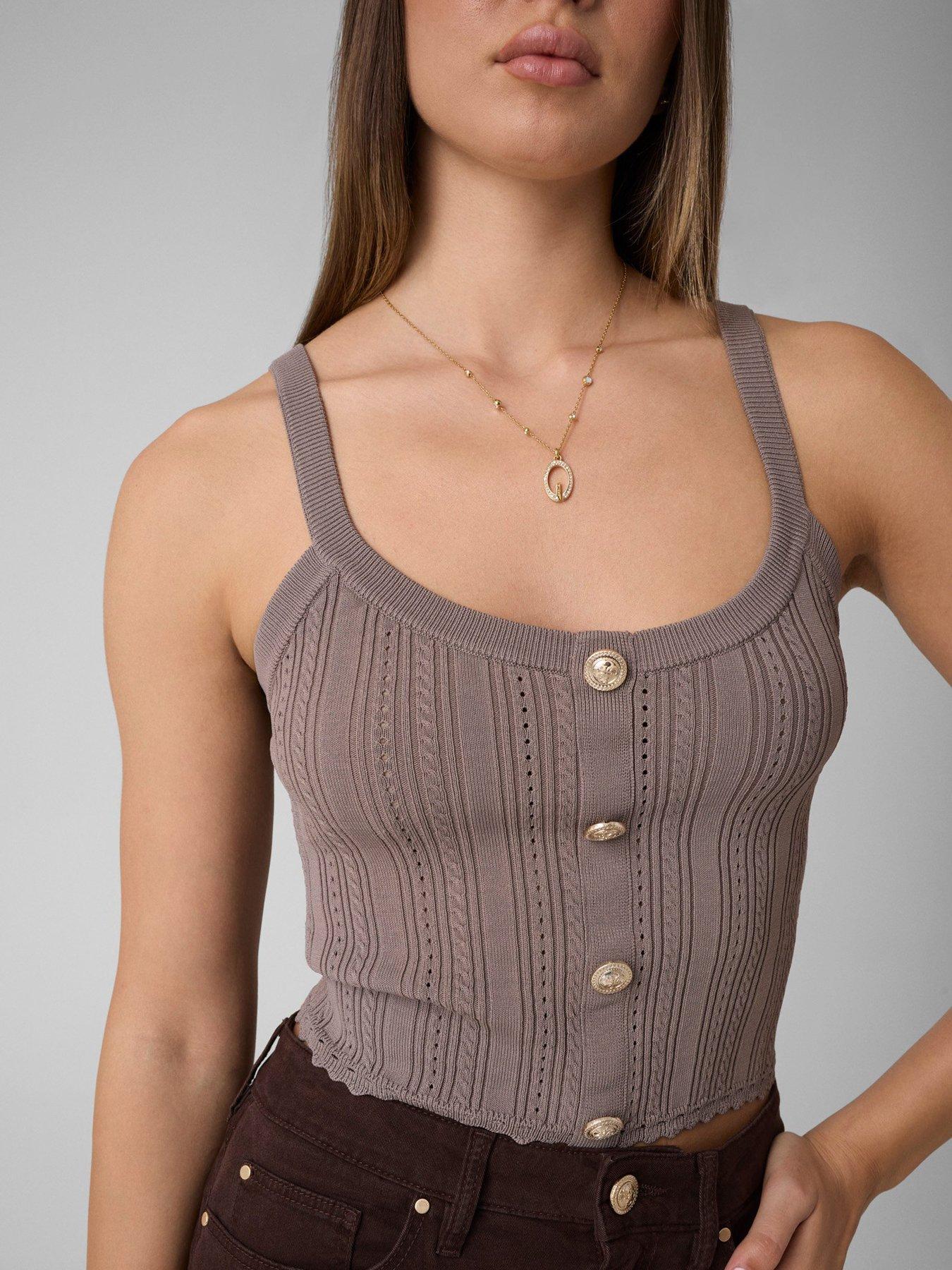 Image 4 of 4 of Guess Carmen Tank Top Sweater - Grey