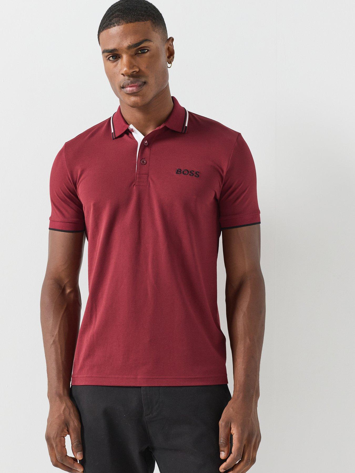 Image 1 of 6 of BOSS Mens Golf Paddy Pro Polo Shirt - Pink