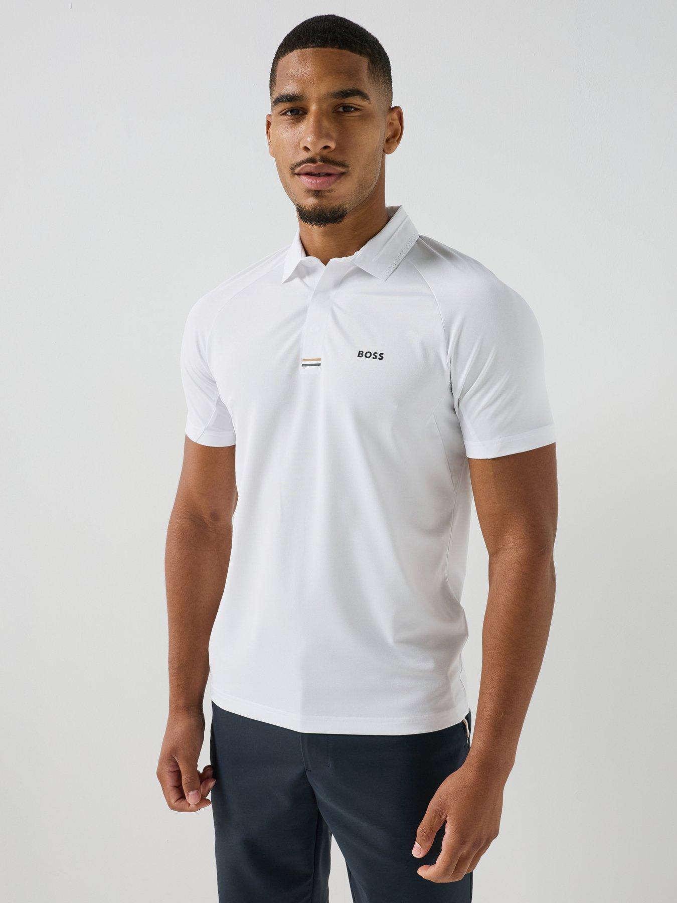BOSS Mens Golf Paddy Tech Polo Shirt - White
