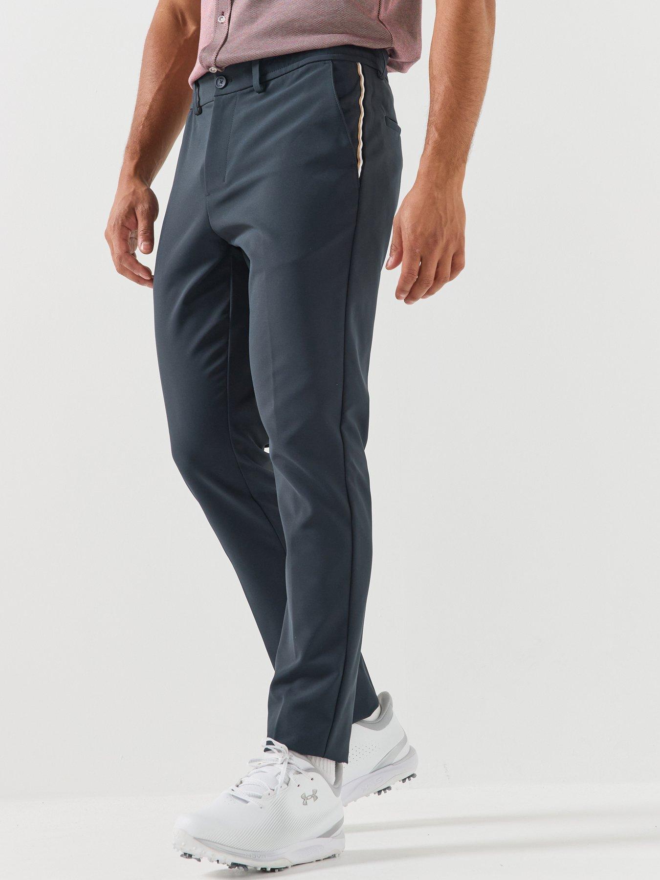 Image 1 of 5 of BOSS Mens Smooth Woven Tapered Golf Trousers - Blue