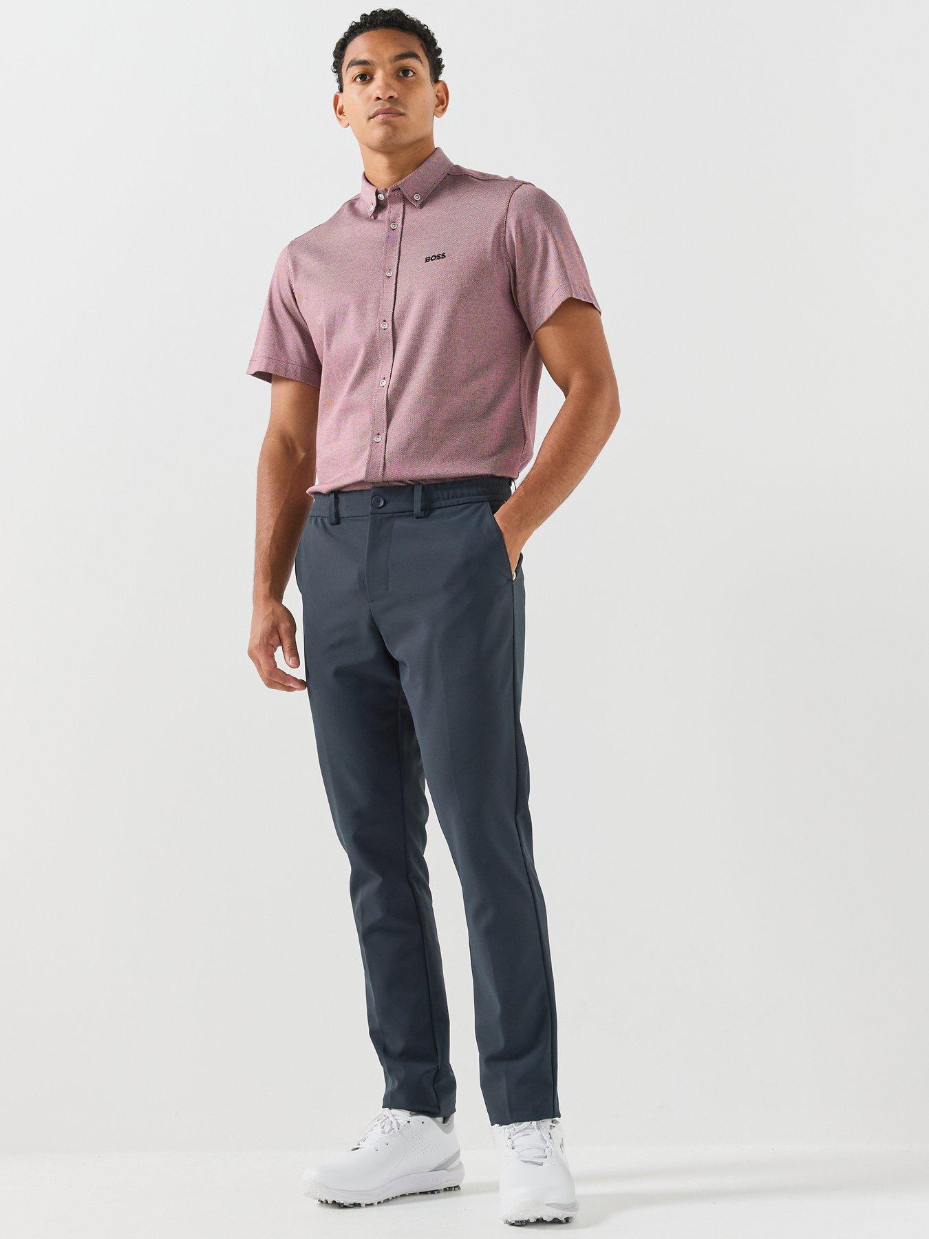 Image 3 of 5 of BOSS Mens Smooth Woven Tapered Golf Trousers - Blue