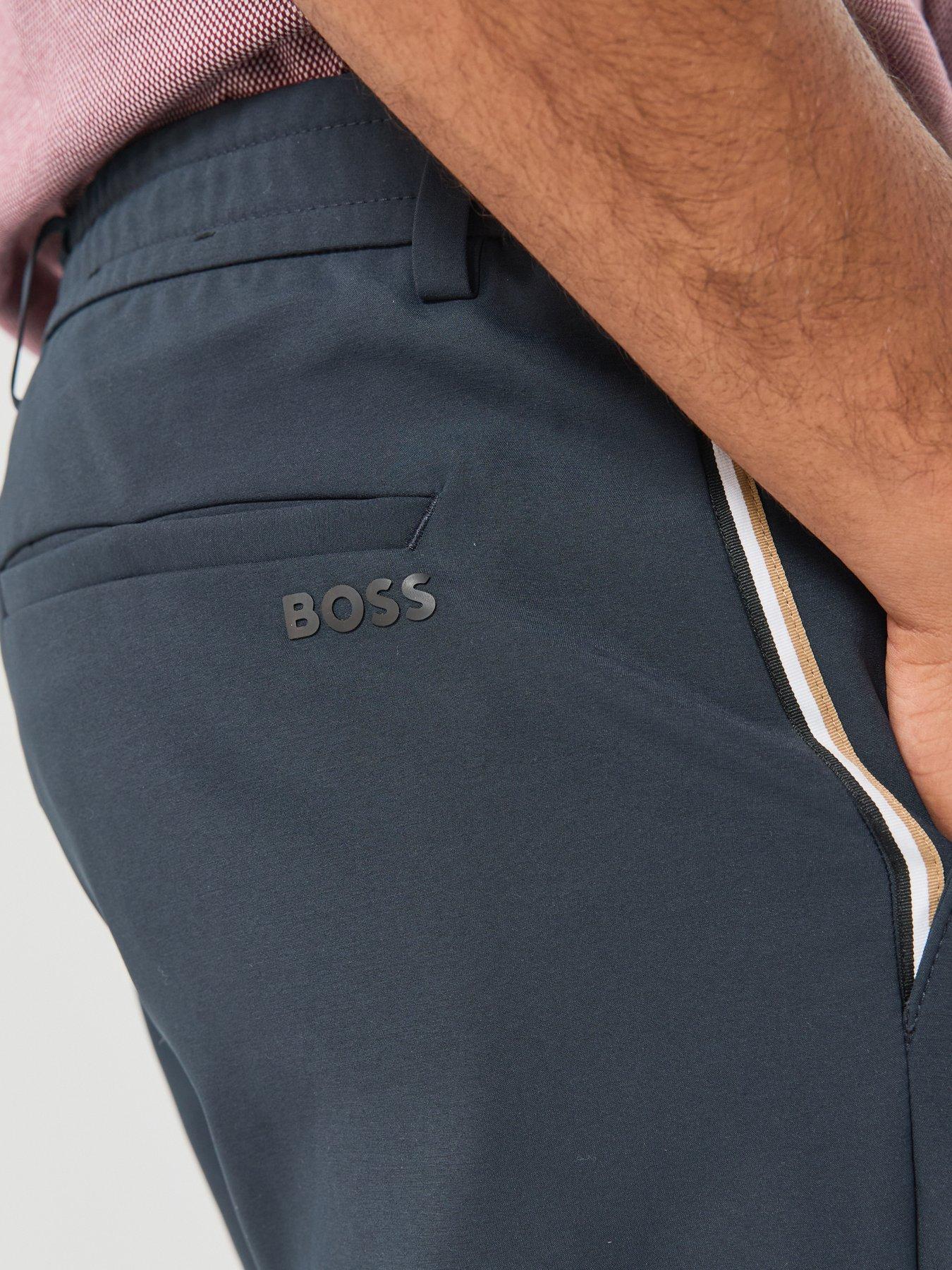 Image 5 of 5 of BOSS Mens Smooth Woven Tapered Golf Trousers - Blue