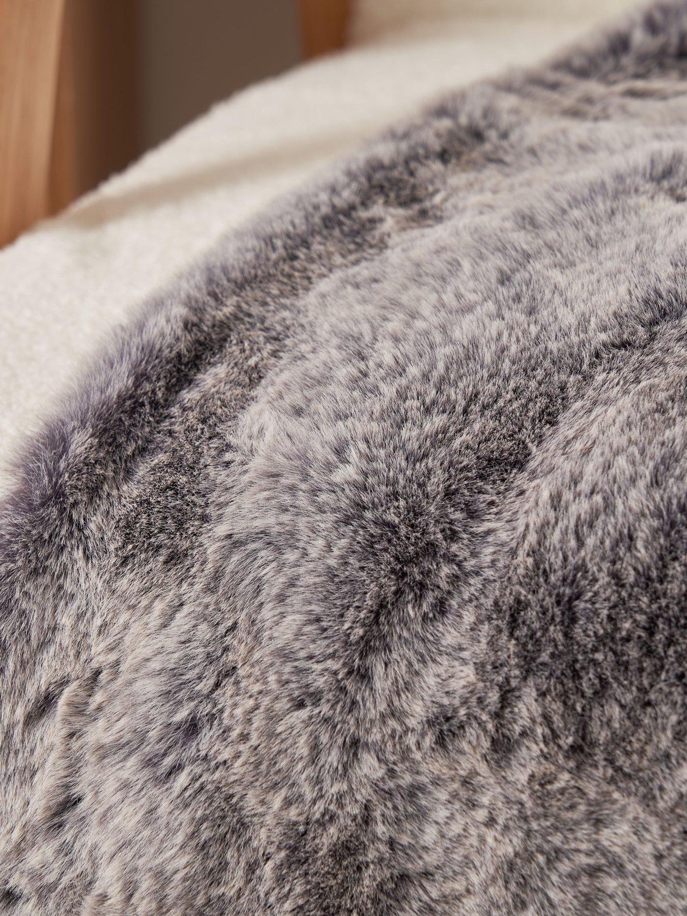 Image 3 of 5 of The Very Collection Luxury Nordic Faux Fur Throw 152x127cm&nbsp;- Grey