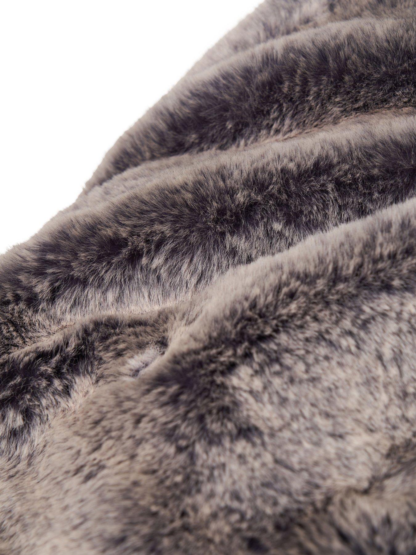 Image 4 of 5 of The Very Collection Luxury Nordic Faux Fur Throw 152x127cm&nbsp;- Grey