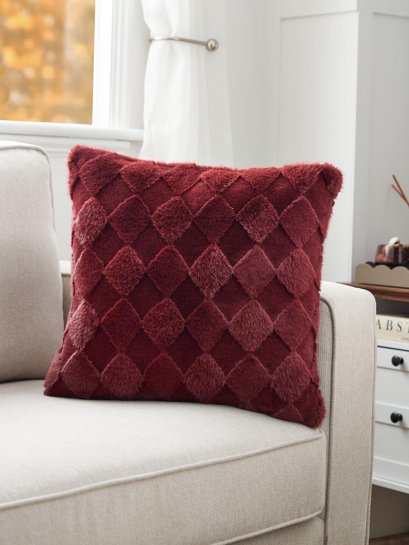 The Very Collection Faux Fur Diamond Cushion 45x45cm