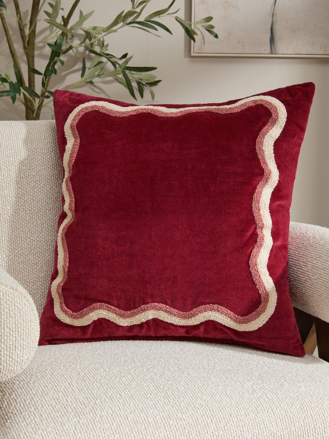 The Very Collection Embroidered Scallop Frame Cushion