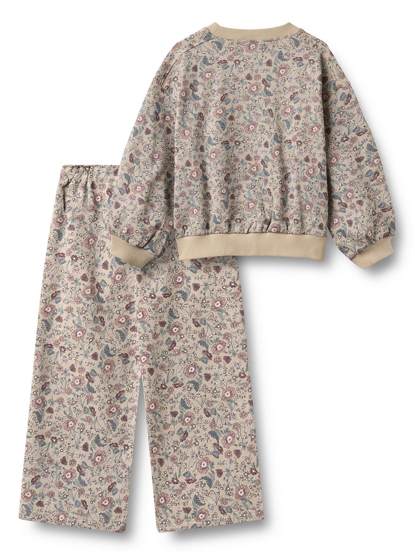 Image 2 of 5 of Wheat Girls Lia 2 Piece Floral Sweat Set - Cream