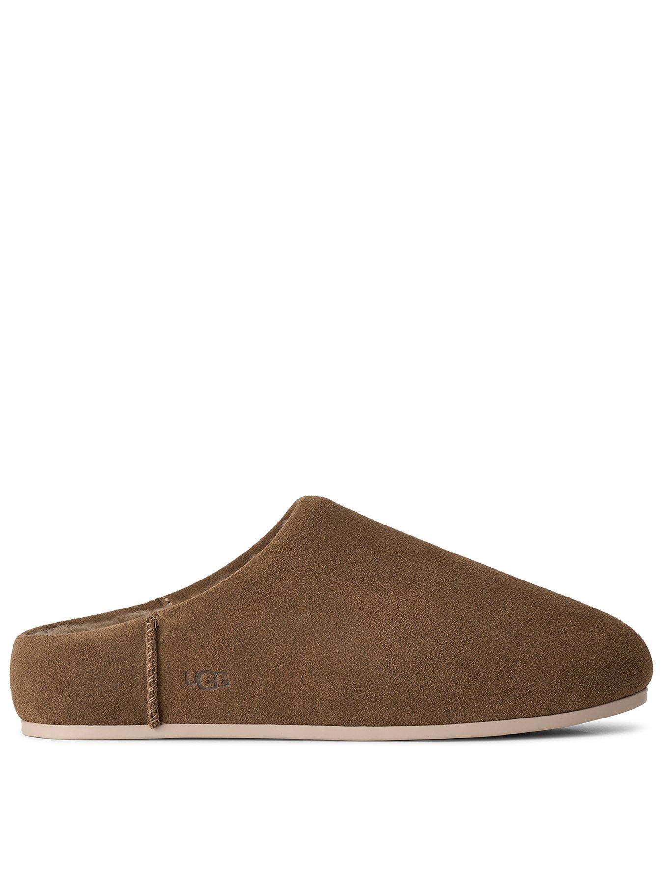 Image 1 of 6 of UGG Womens Elea Cow Suede Slip-On Mule Slippers - Light Bronze