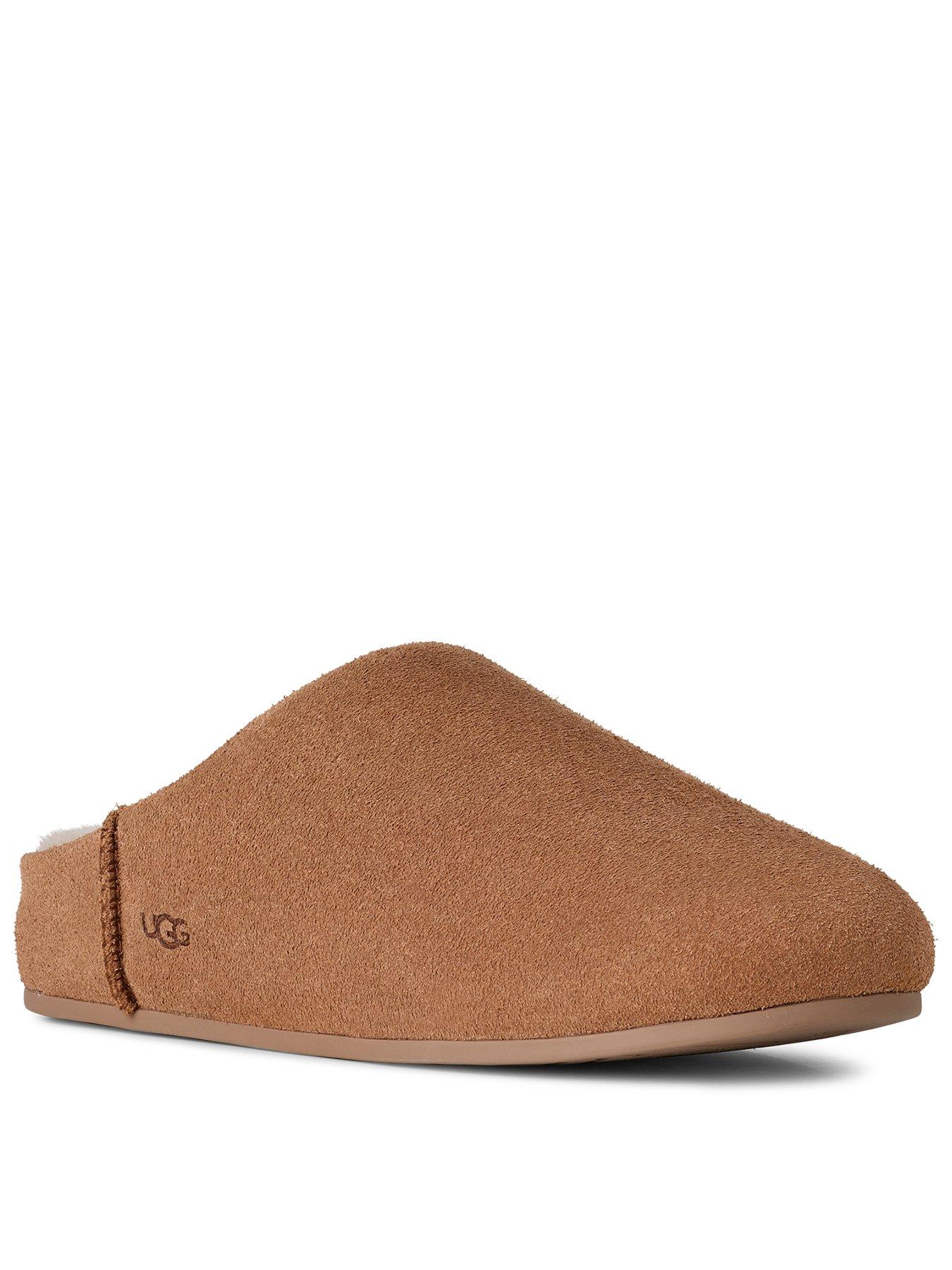 Image 1 of 5 of UGG Womens Elea Suede Plush Lined Slip-On Slippers - Brown