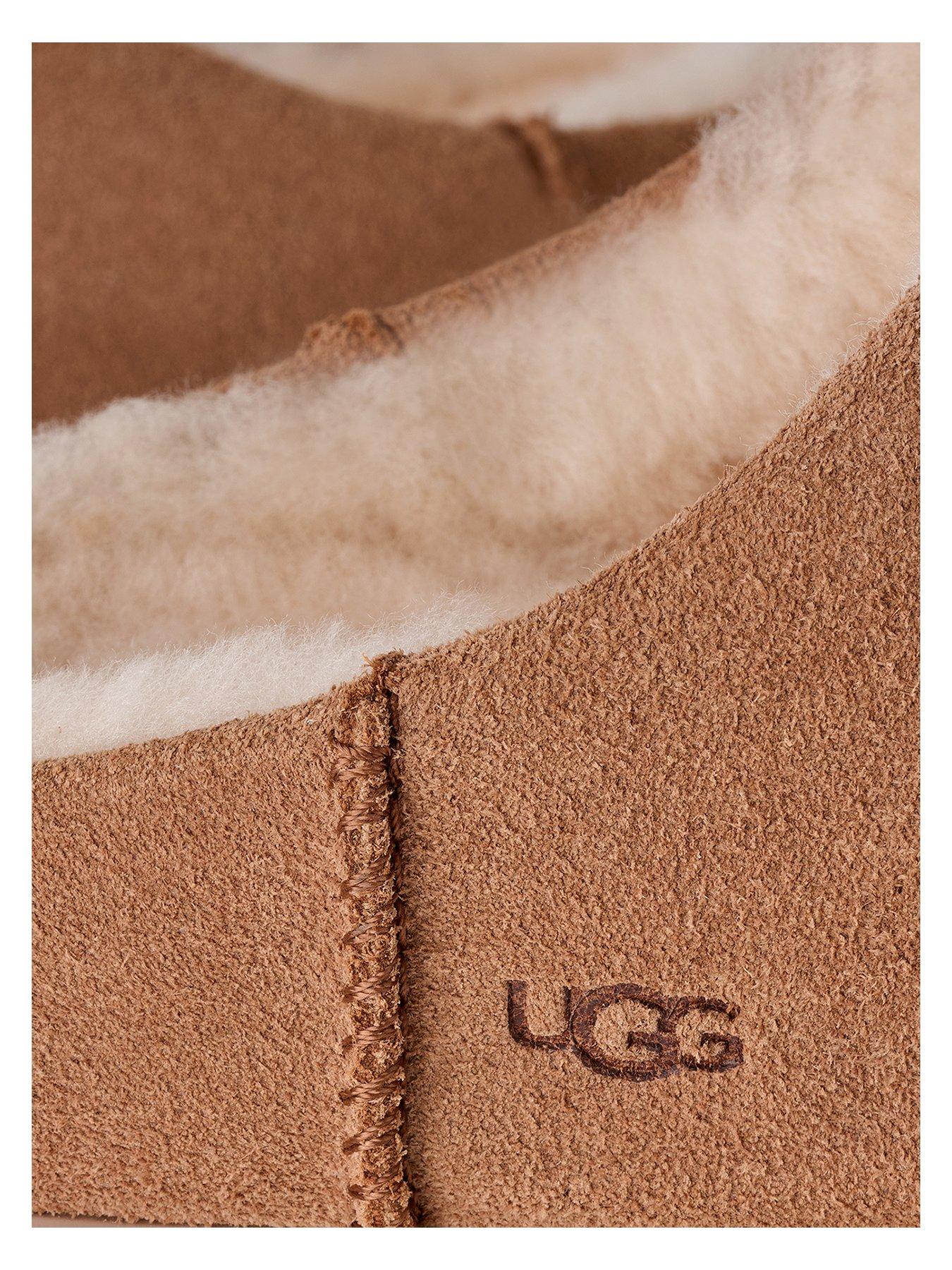 Image 5 of 5 of UGG Womens Elea Suede Plush Lined Slip-On Slippers - Brown