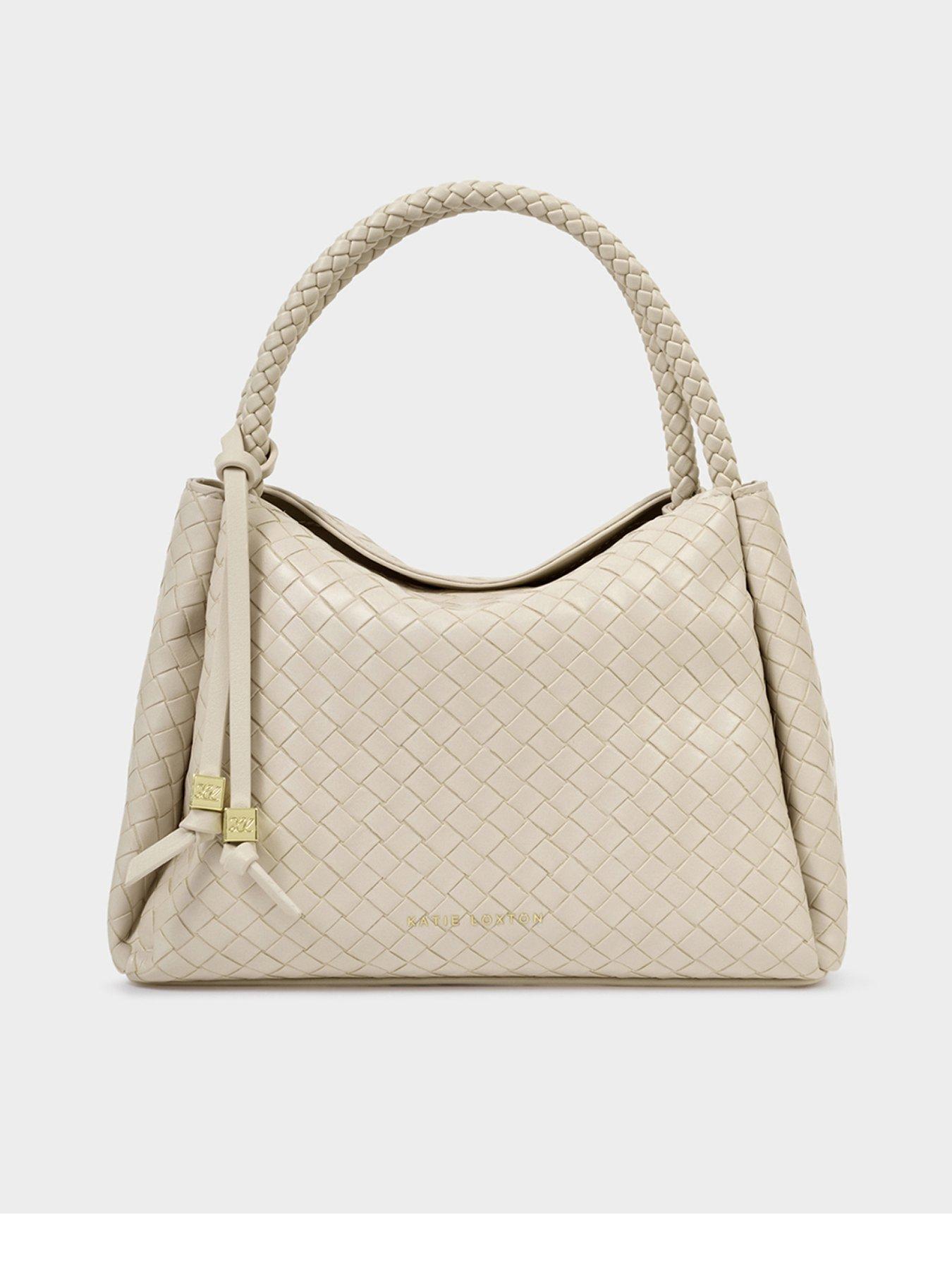 Image 2 of 7 of Katie Loxton Nova Woven Texture Top Handle Bag - White