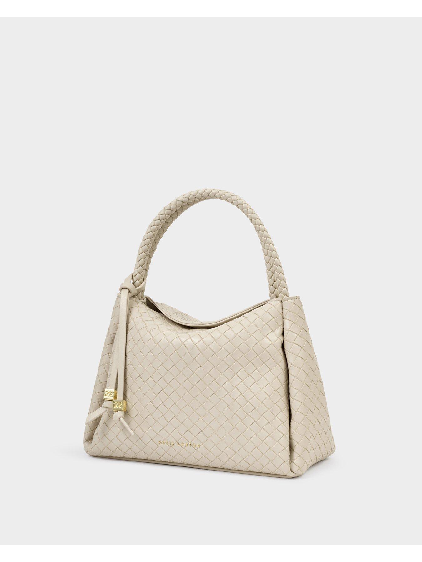 Image 3 of 7 of Katie Loxton Nova Woven Texture Top Handle Bag - White
