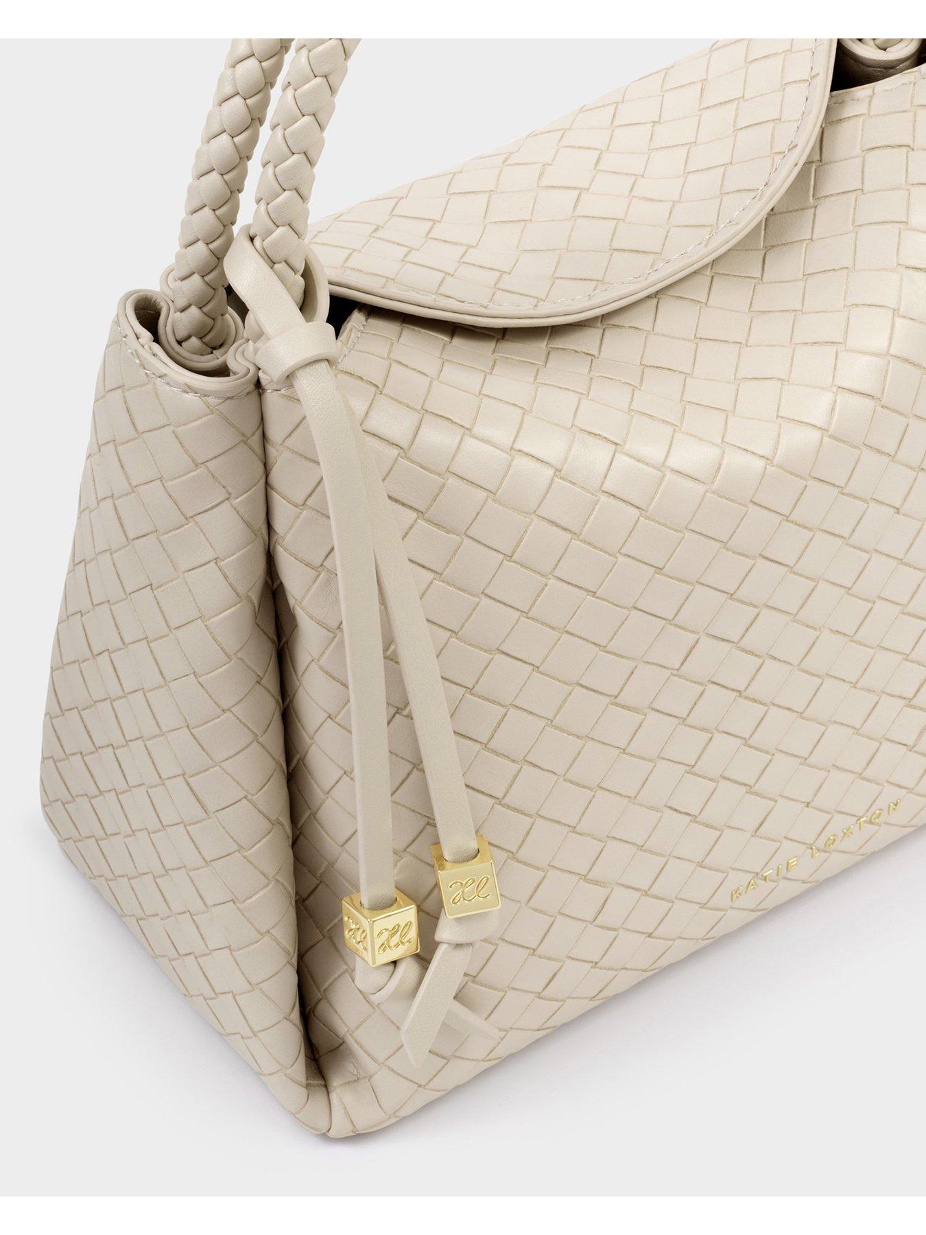 Image 5 of 7 of Katie Loxton Nova Woven Texture Top Handle Bag - White