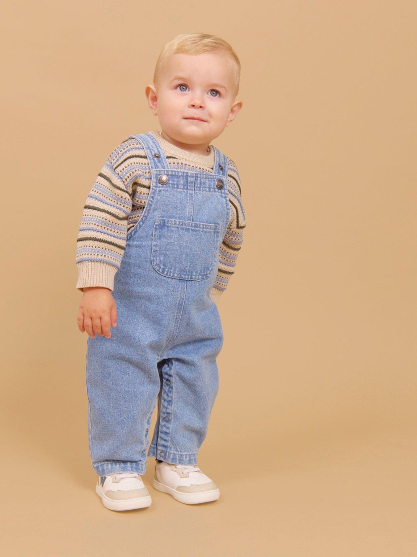 Wheat Baby Unisex Denim Dungarees - Light Blue