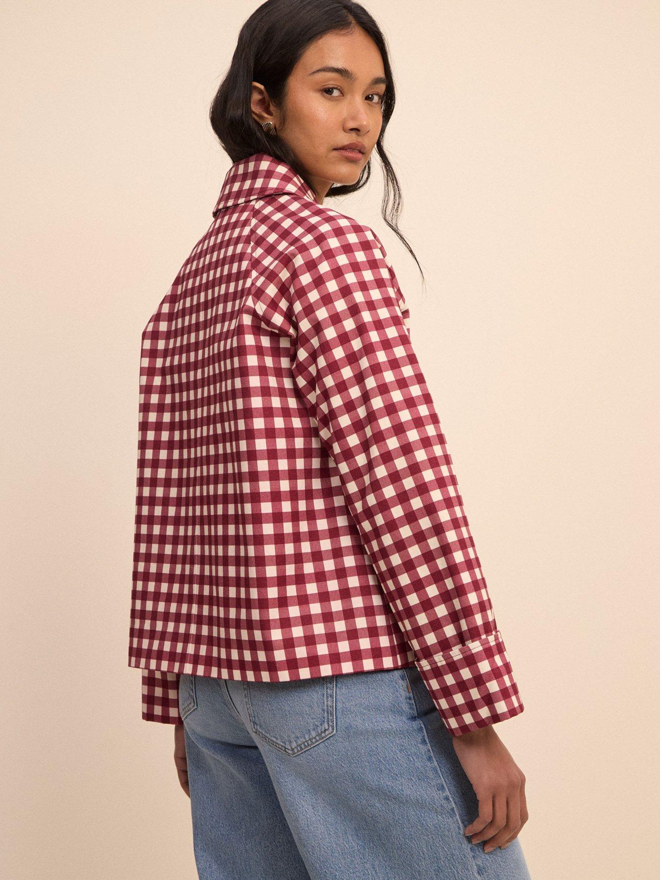 Image 2 of 5 of Nobodys Child Oyanti Gingham Swing Jacket - Red