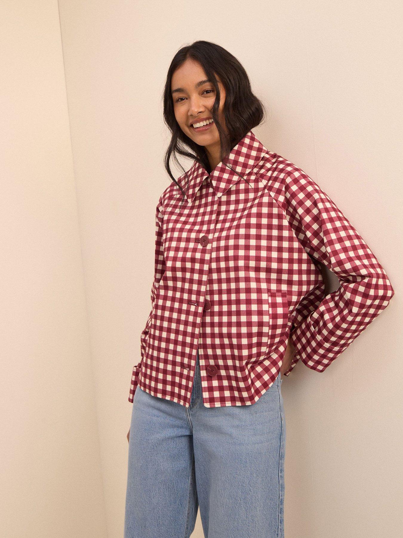 Image 3 of 5 of Nobodys Child Oyanti Gingham Swing Jacket - Red