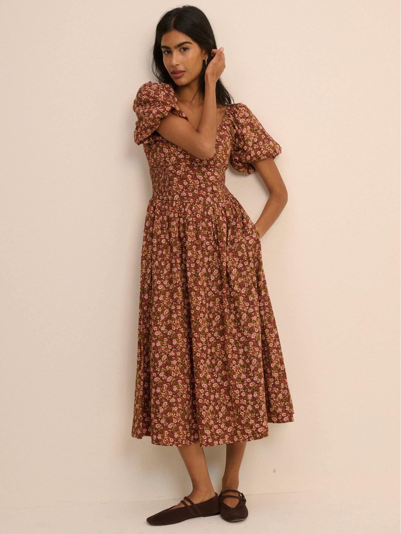 Nobodys Child Mara Floral Print Midaxi Dress - Brown