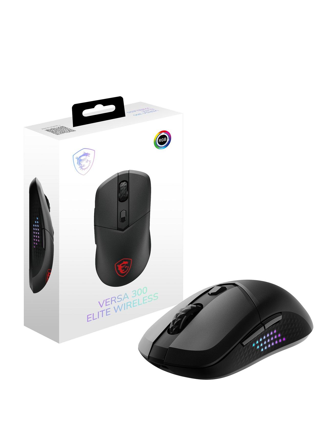MSI Versa 300 Elite 26000 DPI Wireless Optical Gaming Mouse - Black