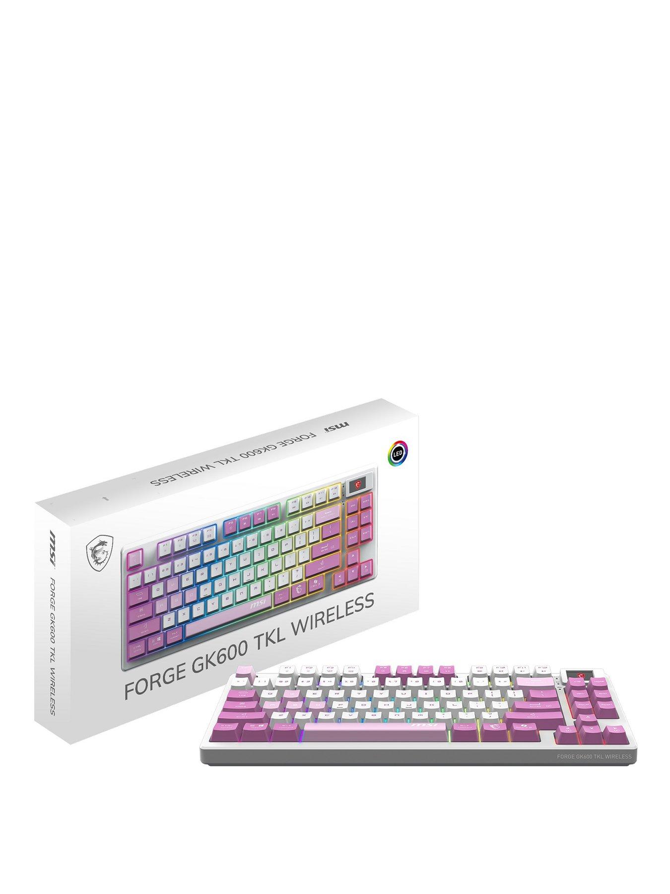 Image 1 of 7 of MSI Forge GK600 TKL Wireless RGB Mechanical Gaming Keyboard - Violet