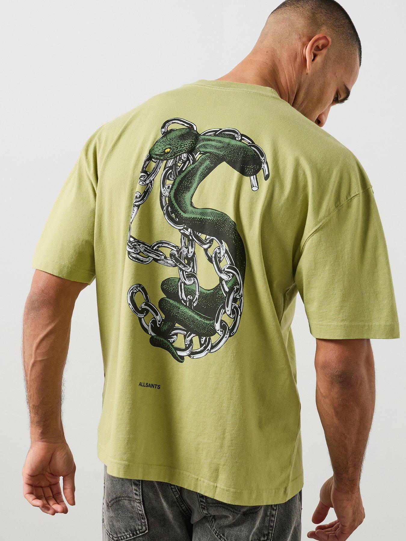 Image 1 of 6 of AllSaints Linx Graphic T-Shirt - Green