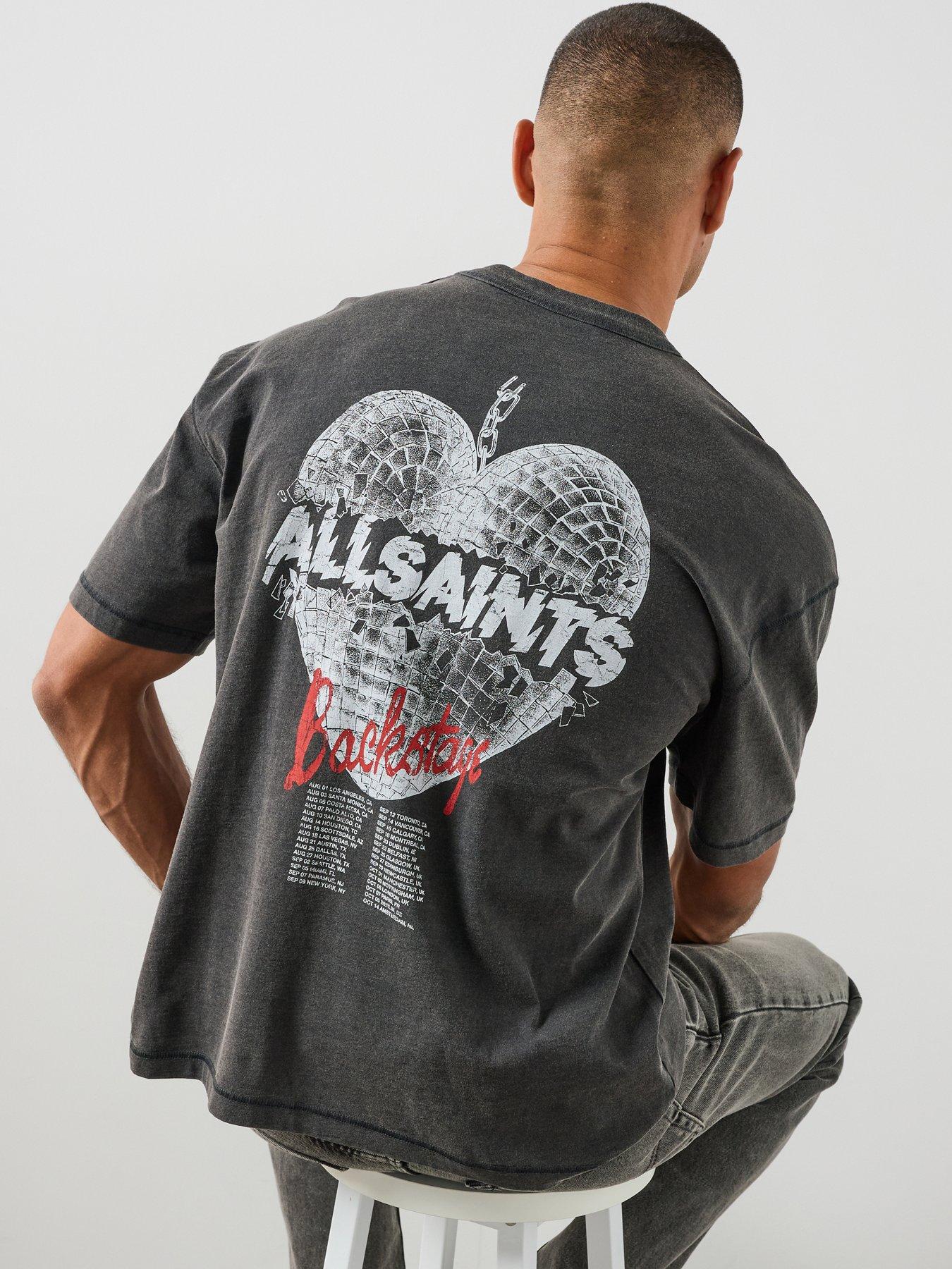 Image 1 of 6 of AllSaints Allsaints Reflect Graphic T-shirt - Black