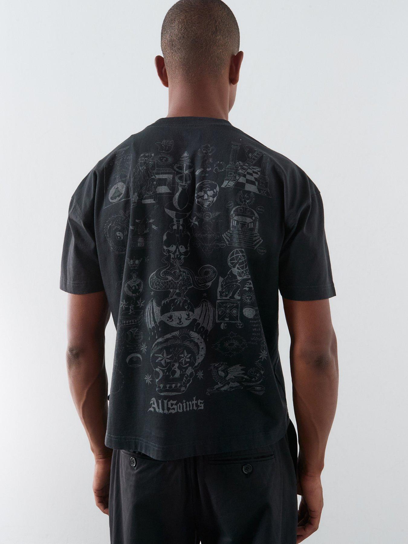 Image 1 of 6 of AllSaints Ignis Graphic T-Shirt - Black