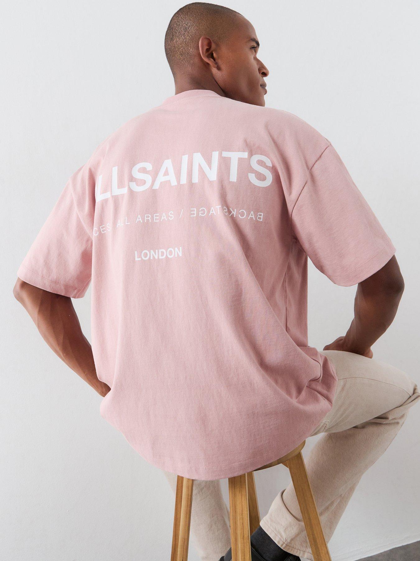 Image 1 of 6 of AllSaints Backstage Graphic T-Shirt - Pink