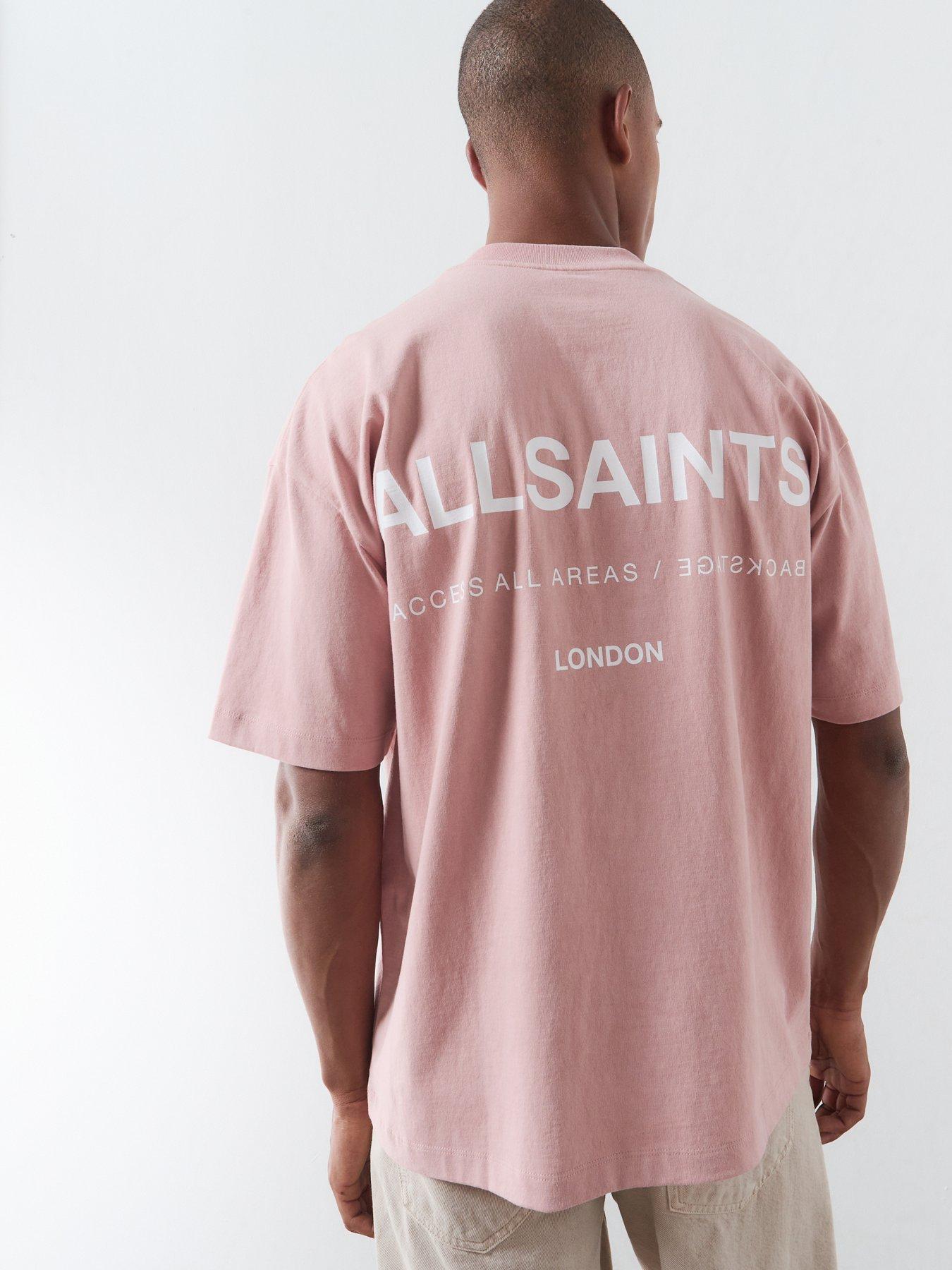 Image 2 of 6 of AllSaints Backstage Graphic T-Shirt - Pink