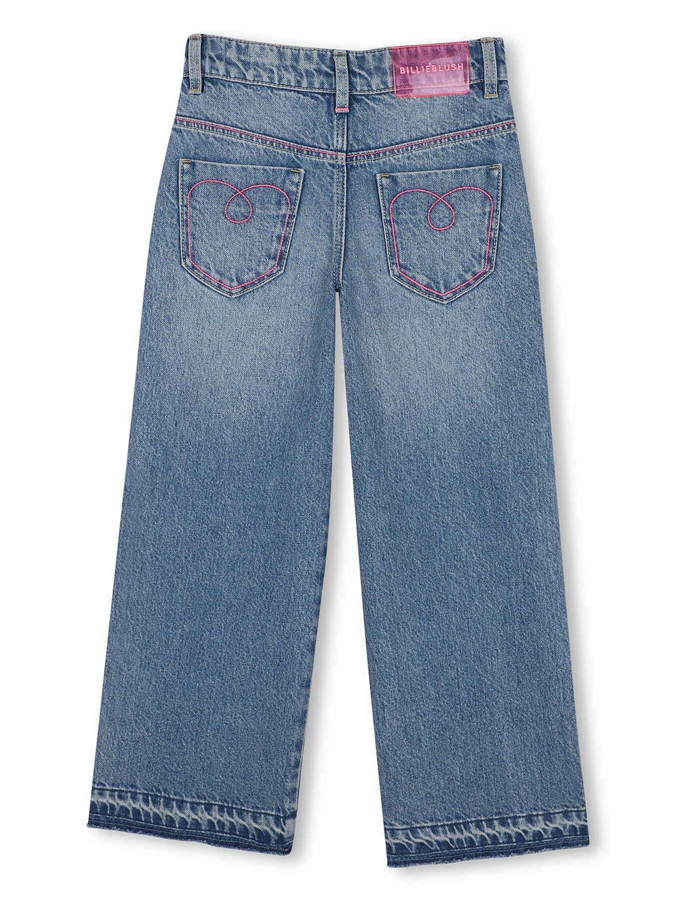 Image 2 of 3 of Billieblush Girls Multicoloured Stud Jeans - Blue