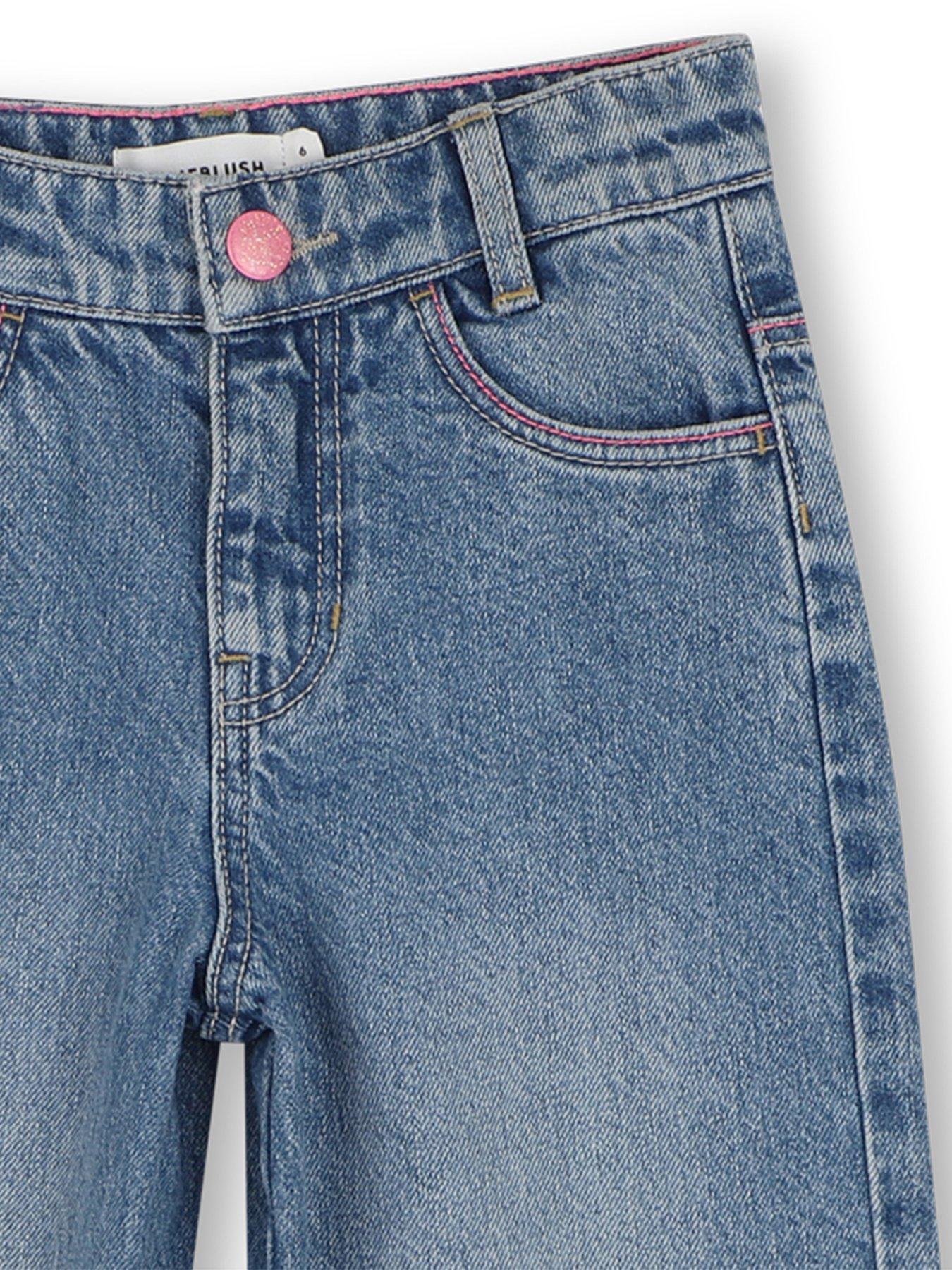 Image 3 of 3 of Billieblush Girls Multicoloured Stud Jeans - Blue
