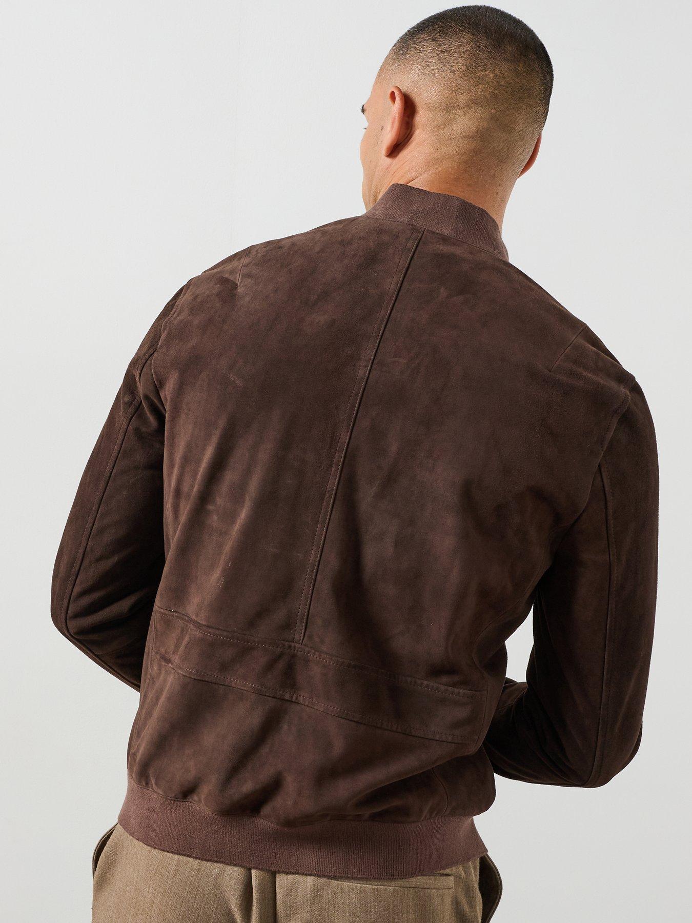Image 2 of 6 of AllSaints Allsaints Morten Suede Bomber - Red