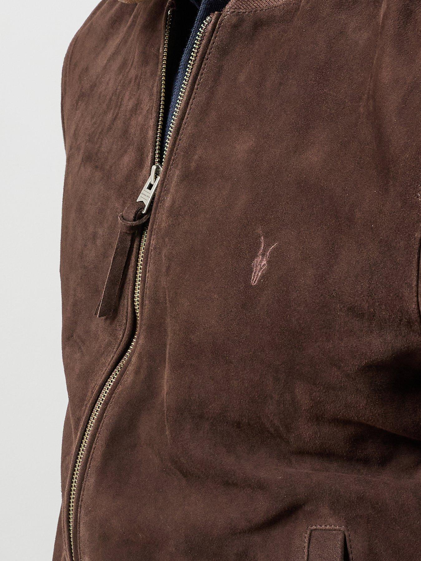 Image 5 of 6 of AllSaints Allsaints Morten Suede Bomber - Red