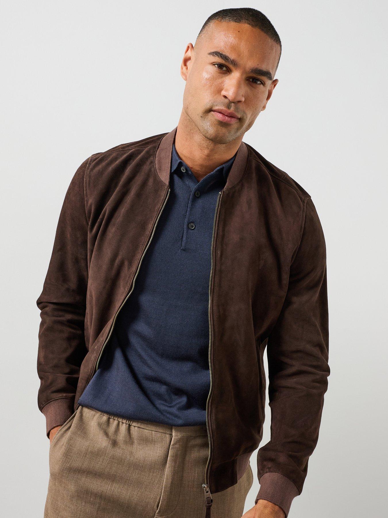 Image 6 of 6 of AllSaints Allsaints Morten Suede Bomber - Red