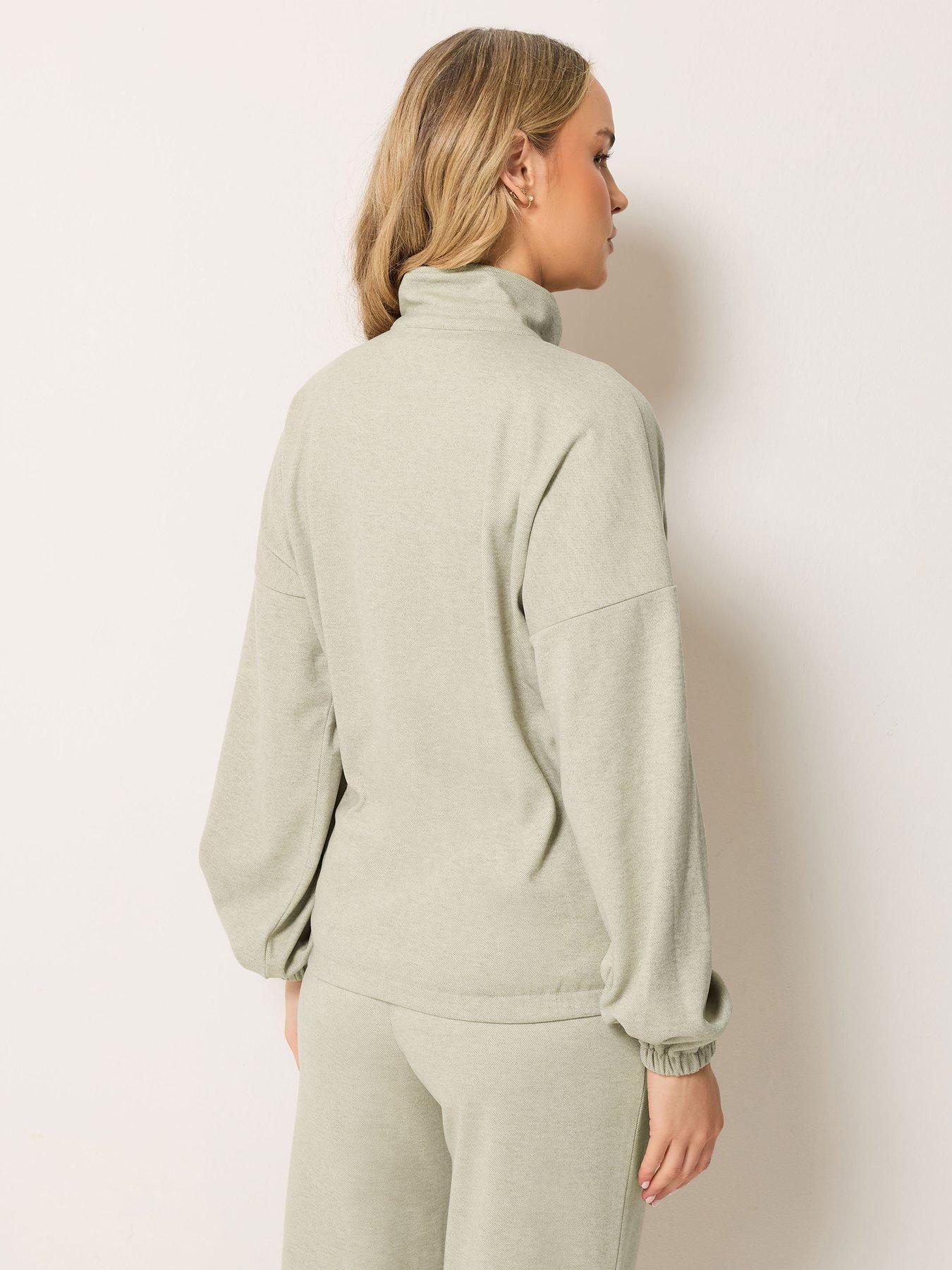 Image 2 of 4 of Long Tall Sally Premium Brushed Funnel Jacket - Cream