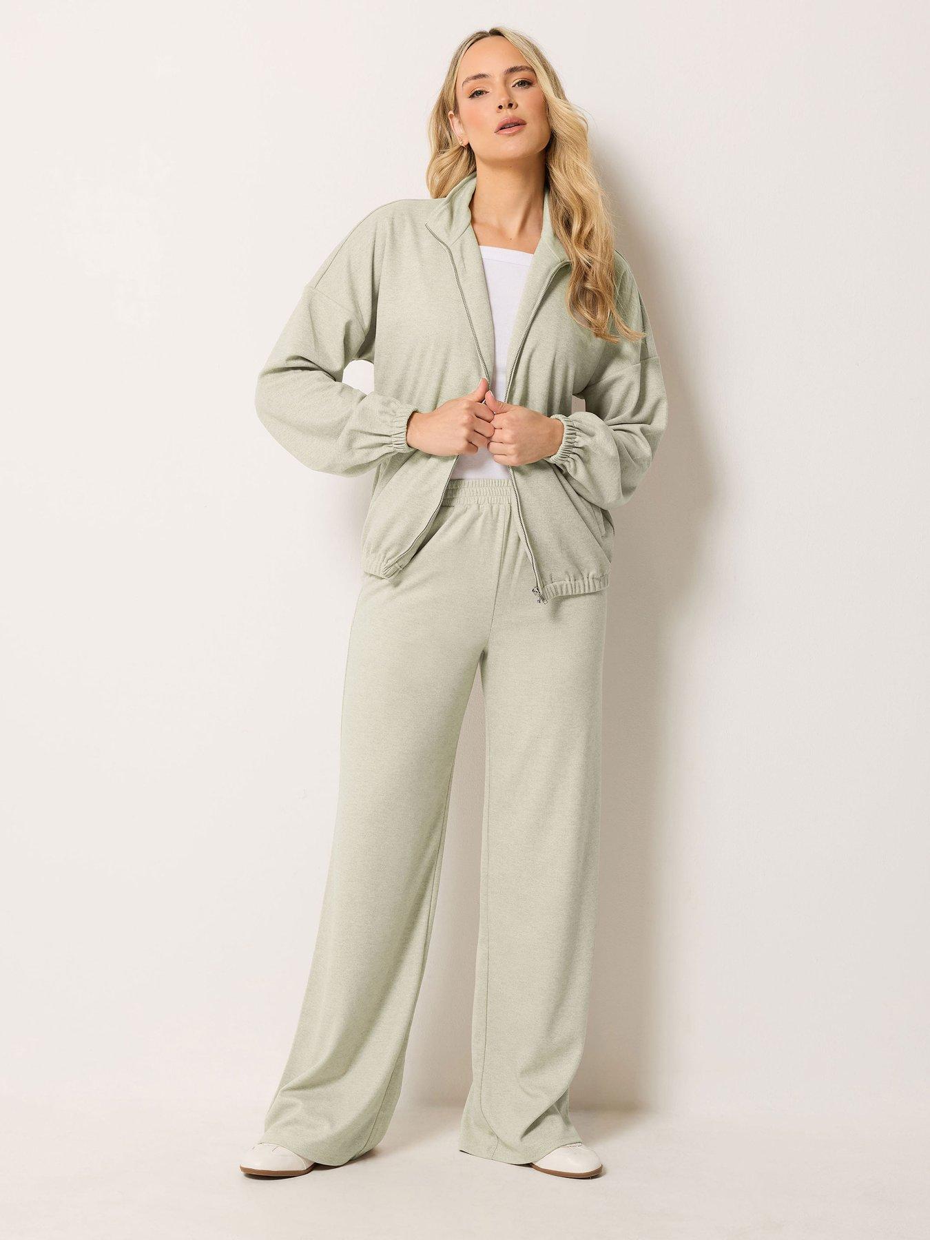 Image 3 of 4 of Long Tall Sally Premium Brushed Funnel Jacket - Cream