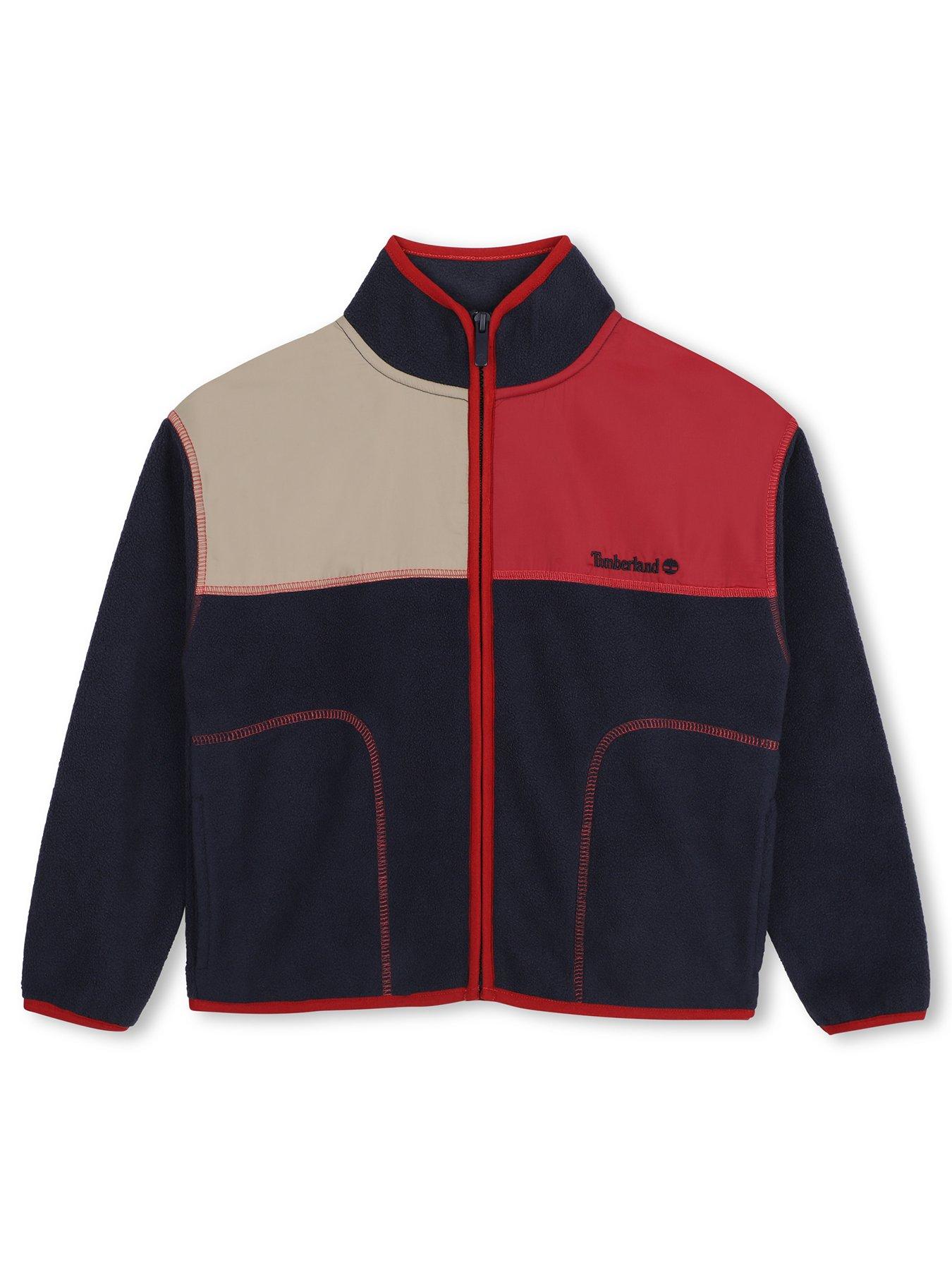 Image 1 of 3 of Timberland Boys Colour Block Full Zip Fleece Jacket - Navy