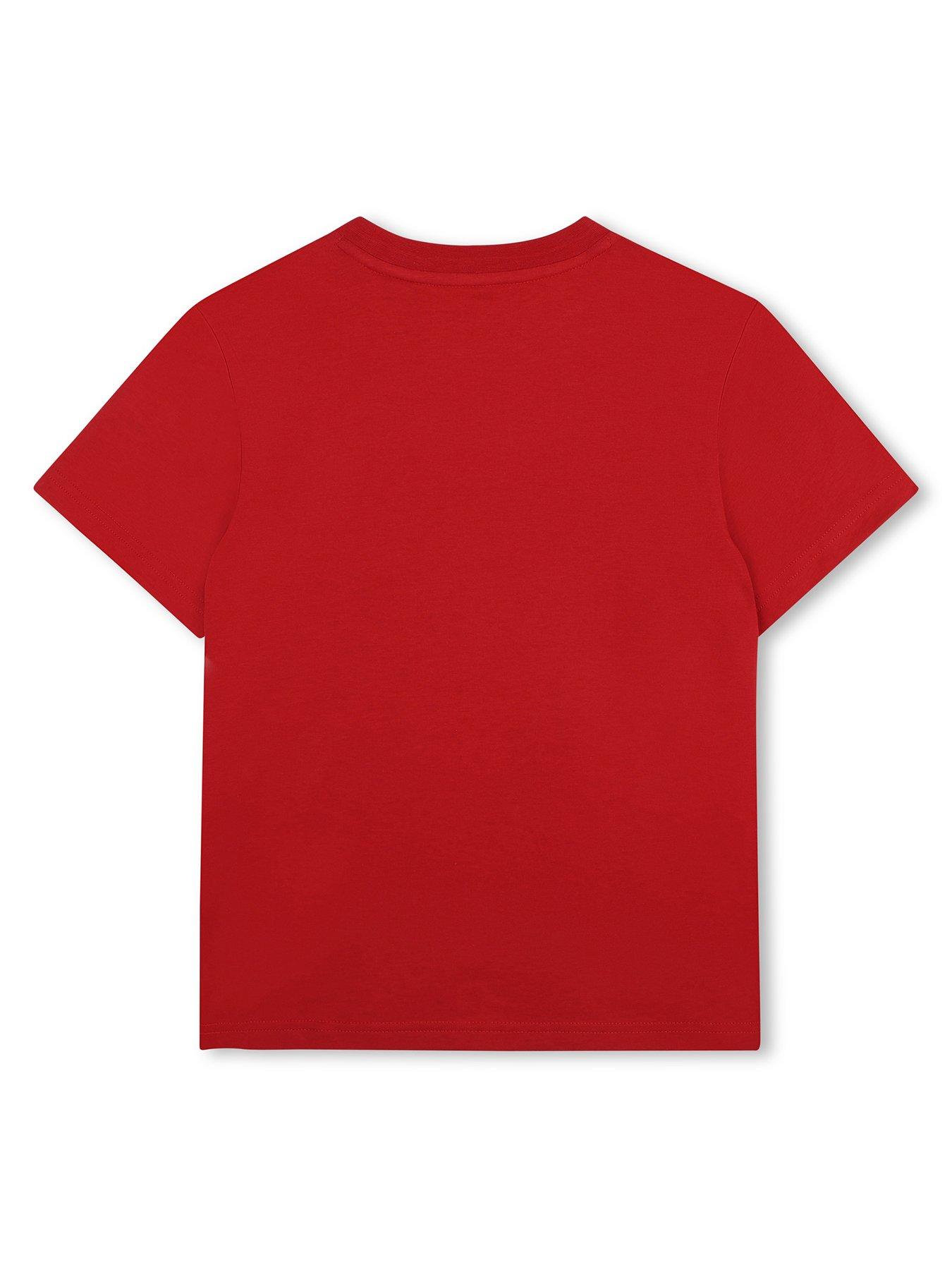 Image 2 of 3 of Timberland Boys Logo Crew Neck Short Sleeve T-Shirt - Red