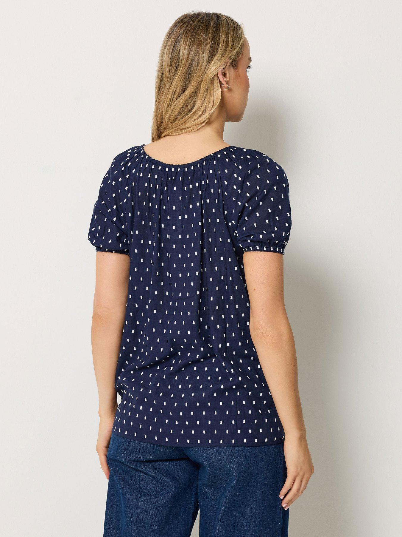 Image 2 of 4 of Long Tall Sally Dobby Button Up Shirt - Blue